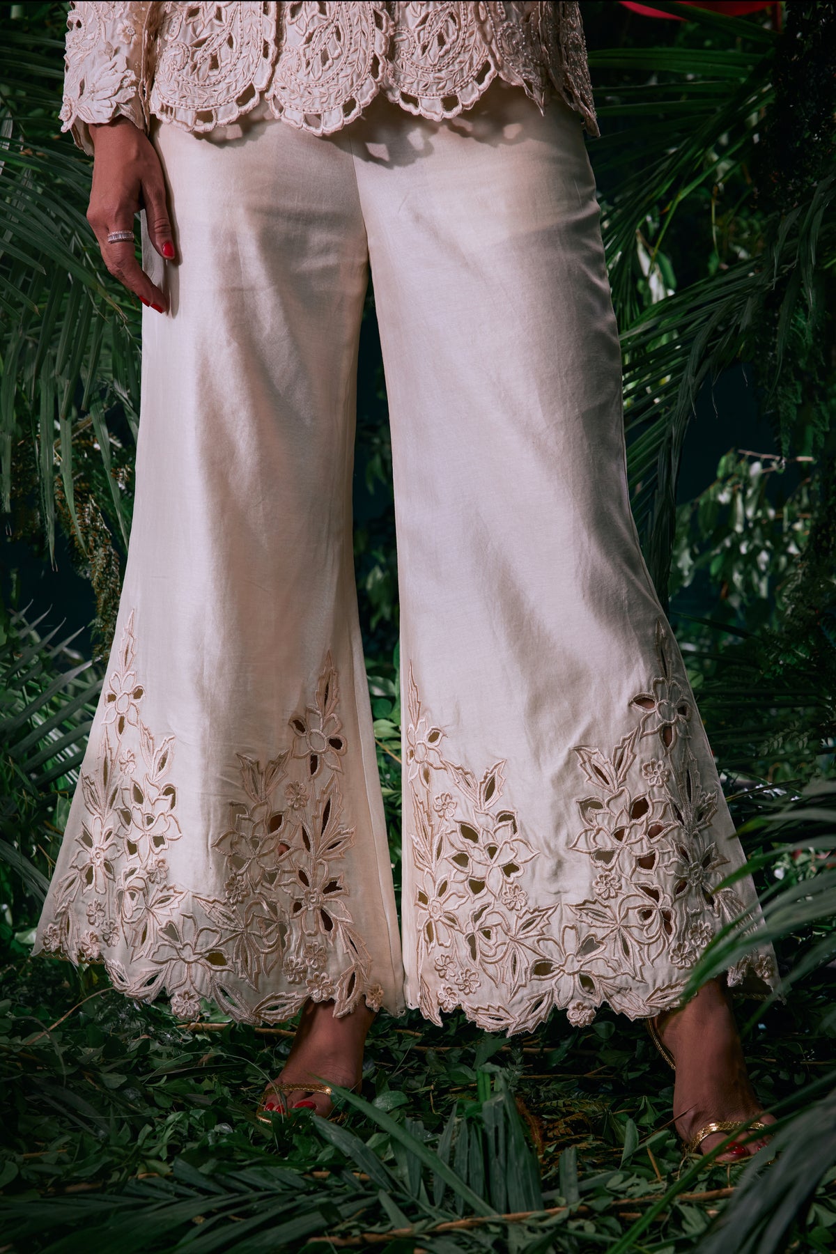 Ivory Cutwork Bell Bottoms