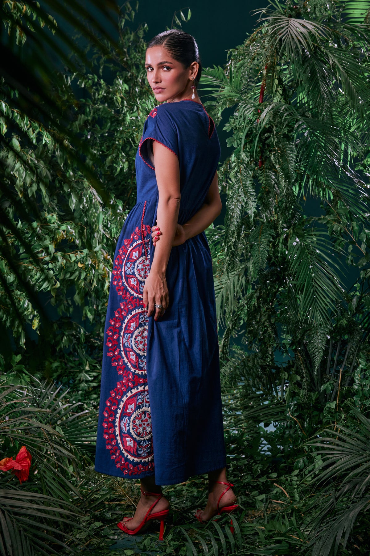 Indigo Contrast Cordwork Dress