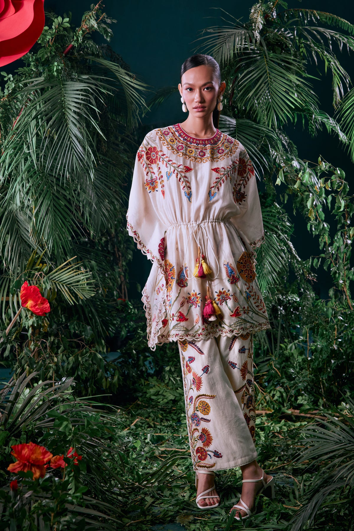 Ivory Thread Work Kaftan