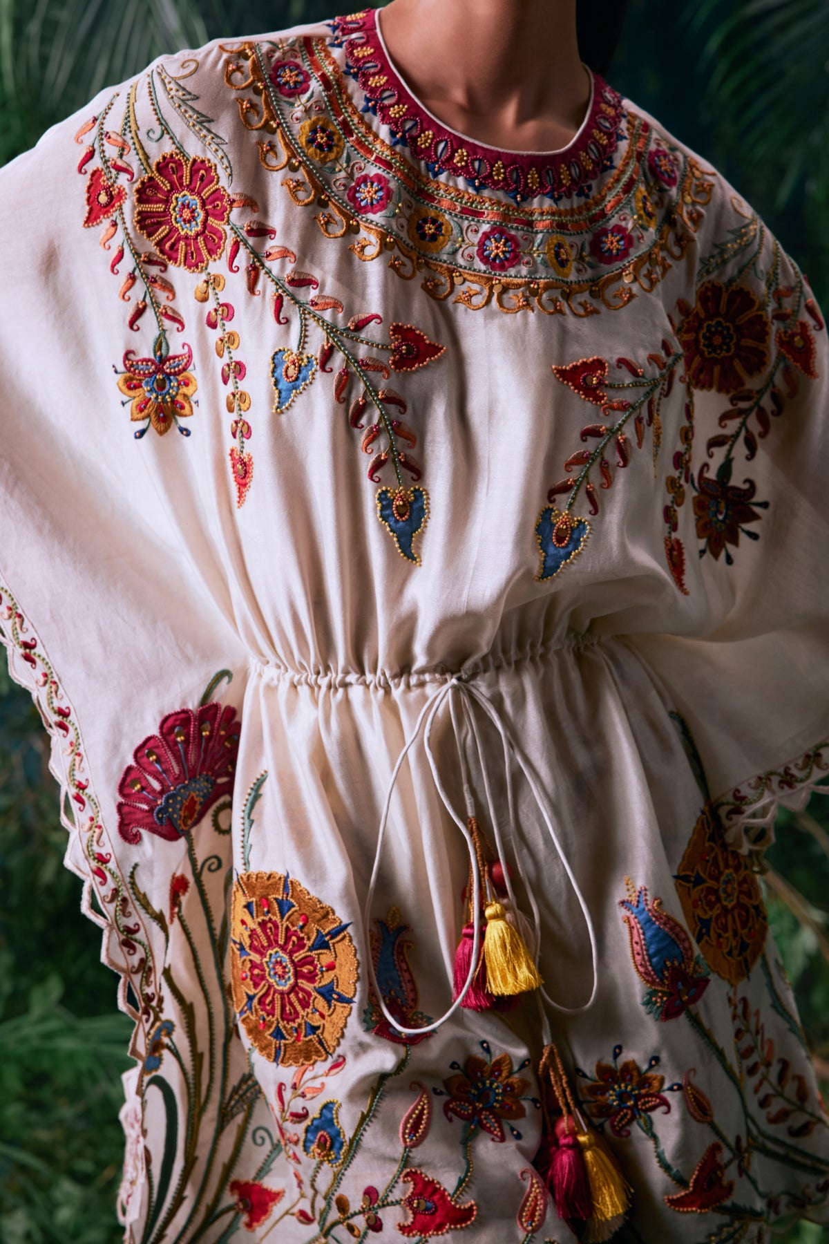 Ivory Thread Work Kaftan