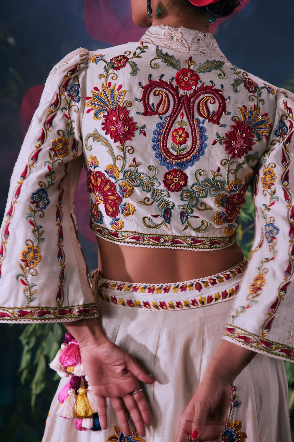 Ivory Embroidered Bolero Jacket