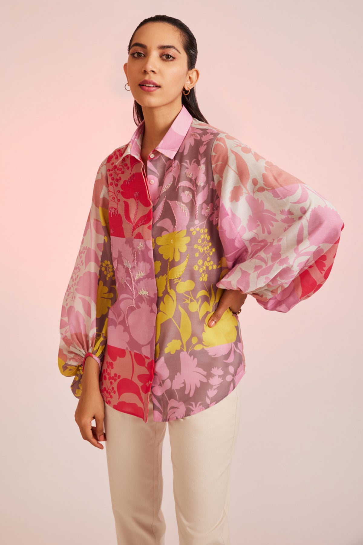 Silueta Hand Embellished Relaxed Fit With Statement Sleeves