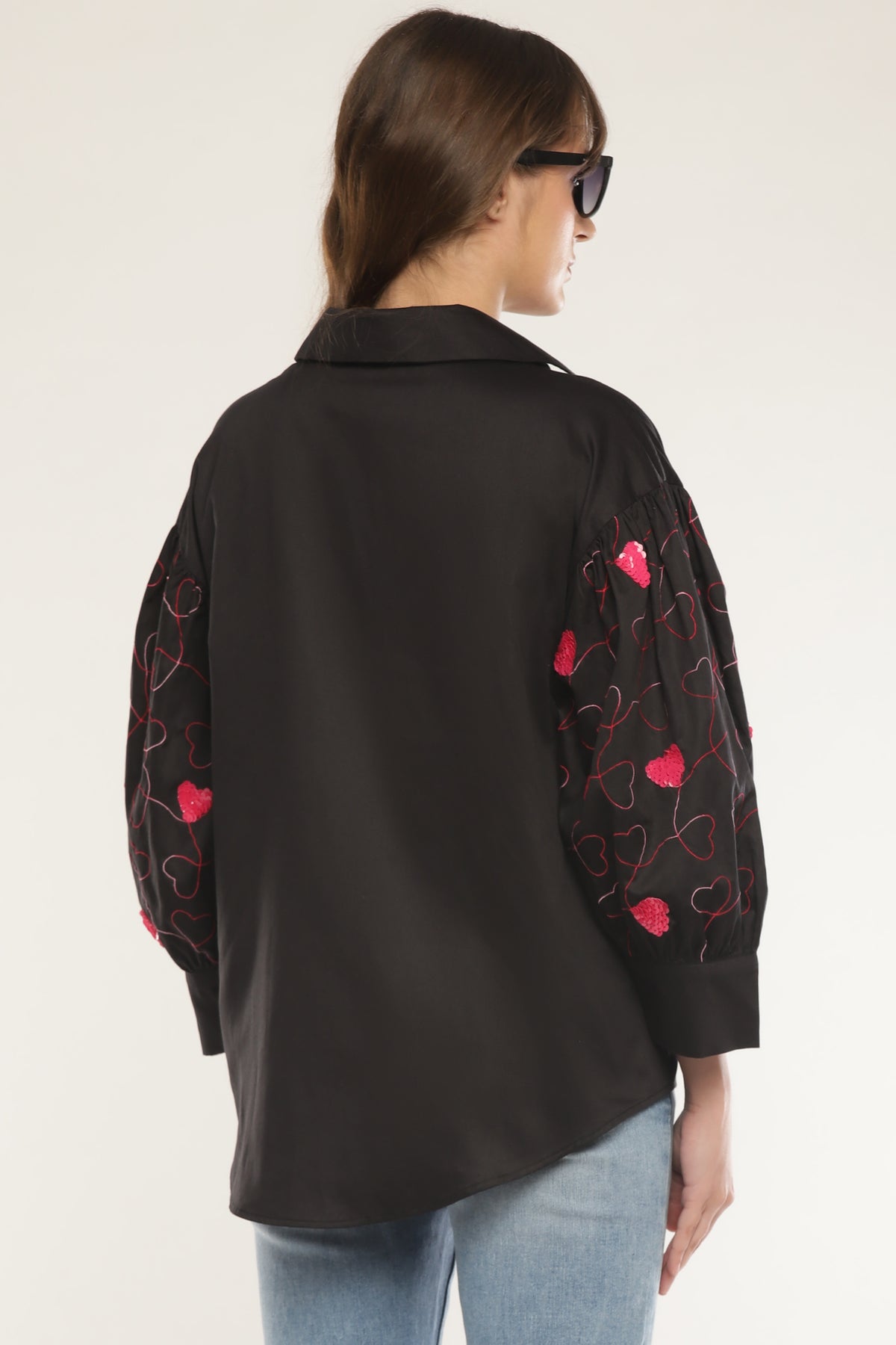 Black Sleeve embroidered shirt