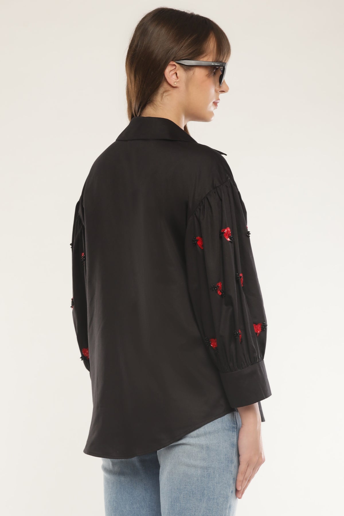 Black Sleeve embroidered shirt