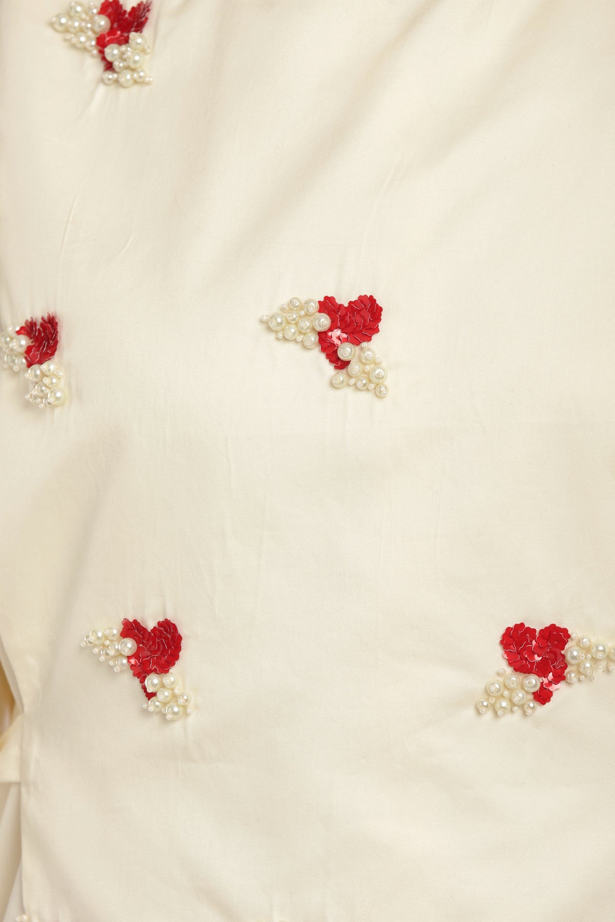 Ivory Sleeve embroidered shirt with overlay