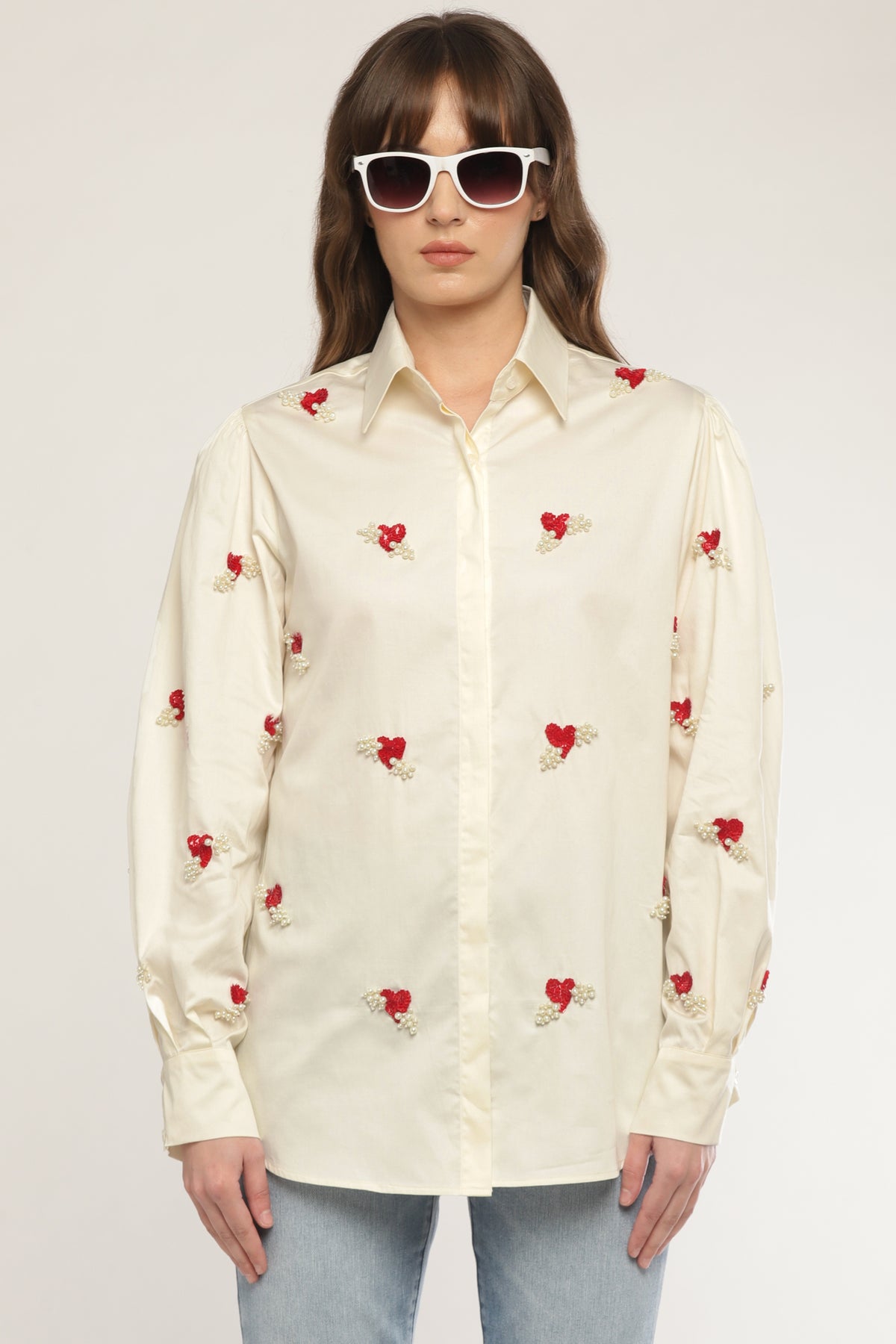 Ivory Embroidered shirt