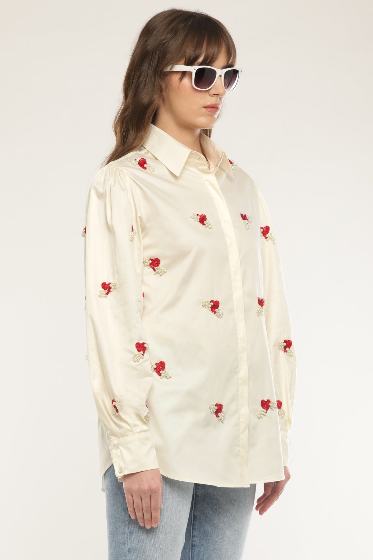 Ivory Embroidered shirt