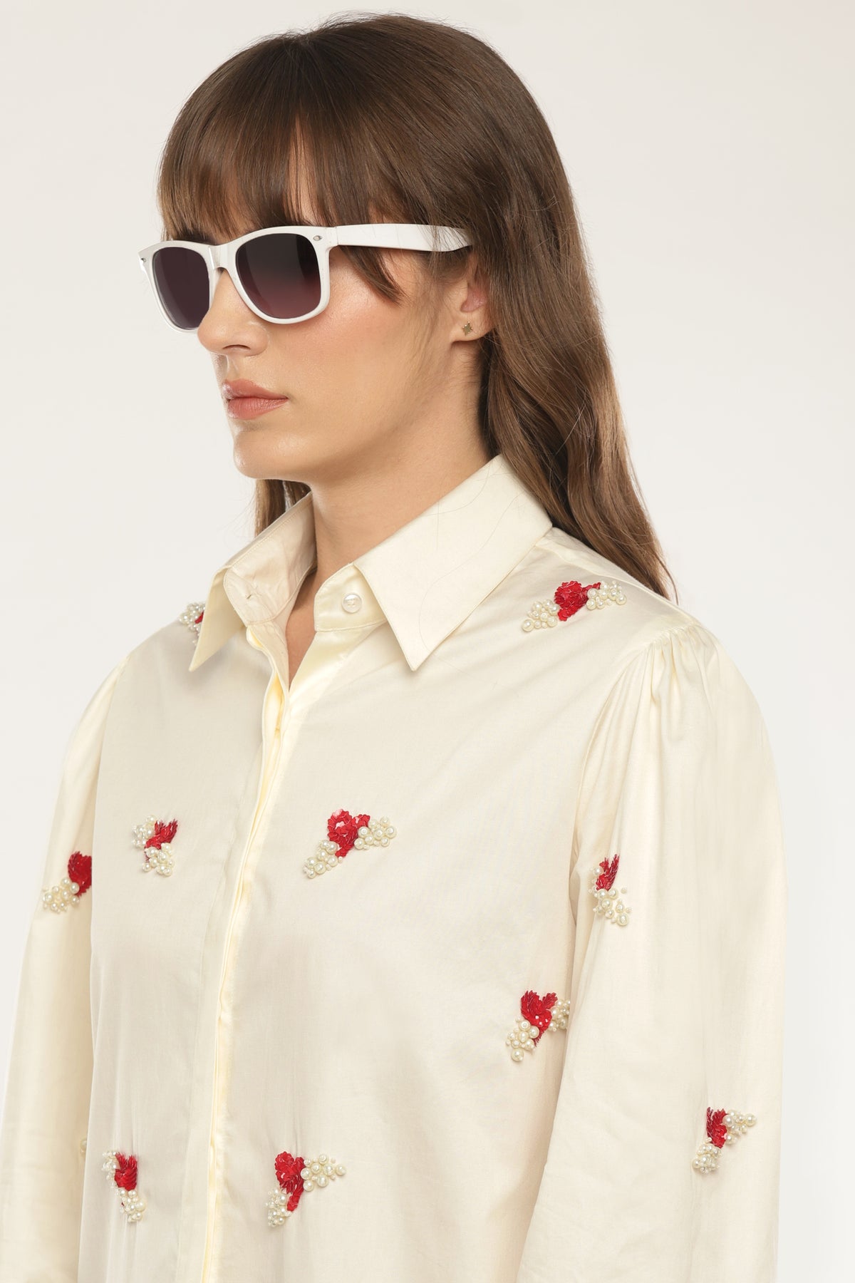 Ivory Embroidered shirt