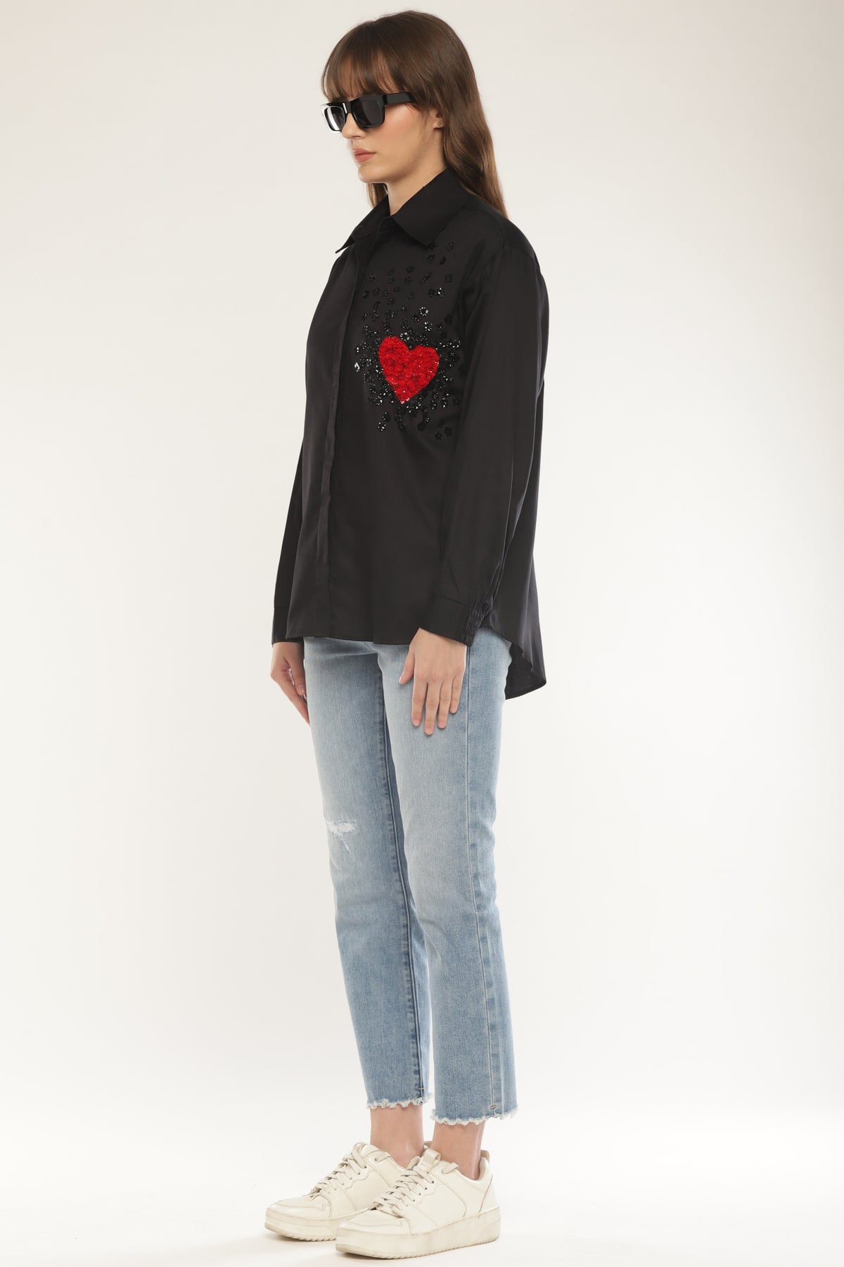 Black Heart sequined shirt