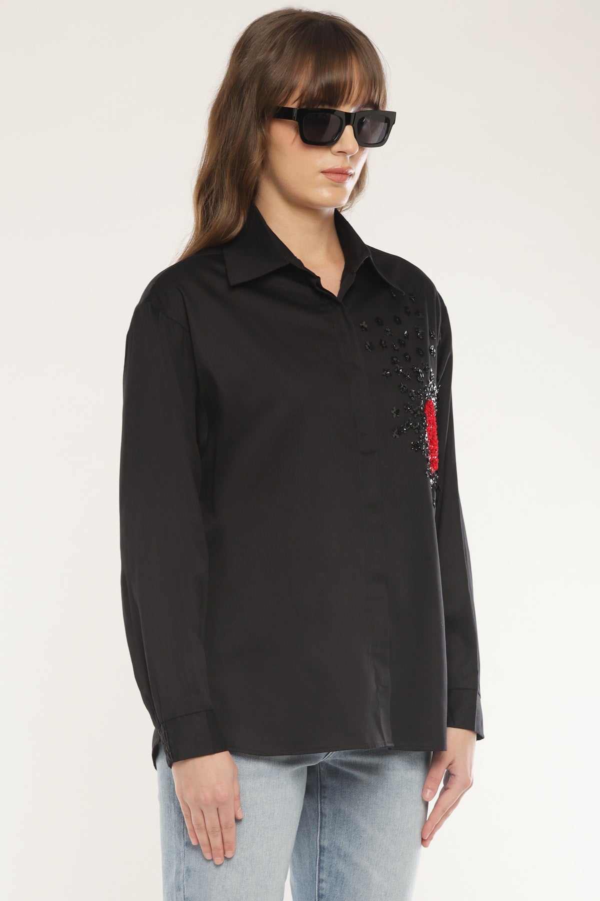 Black Heart sequined shirt