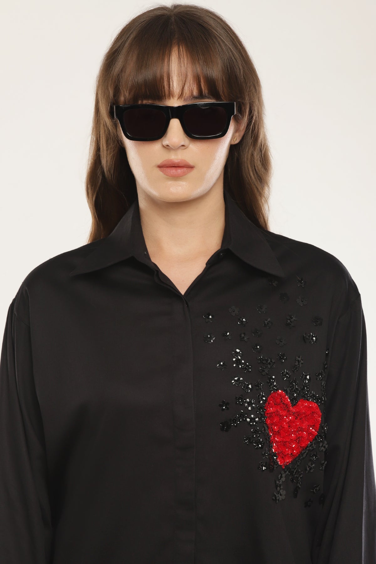 Black Heart sequined shirt