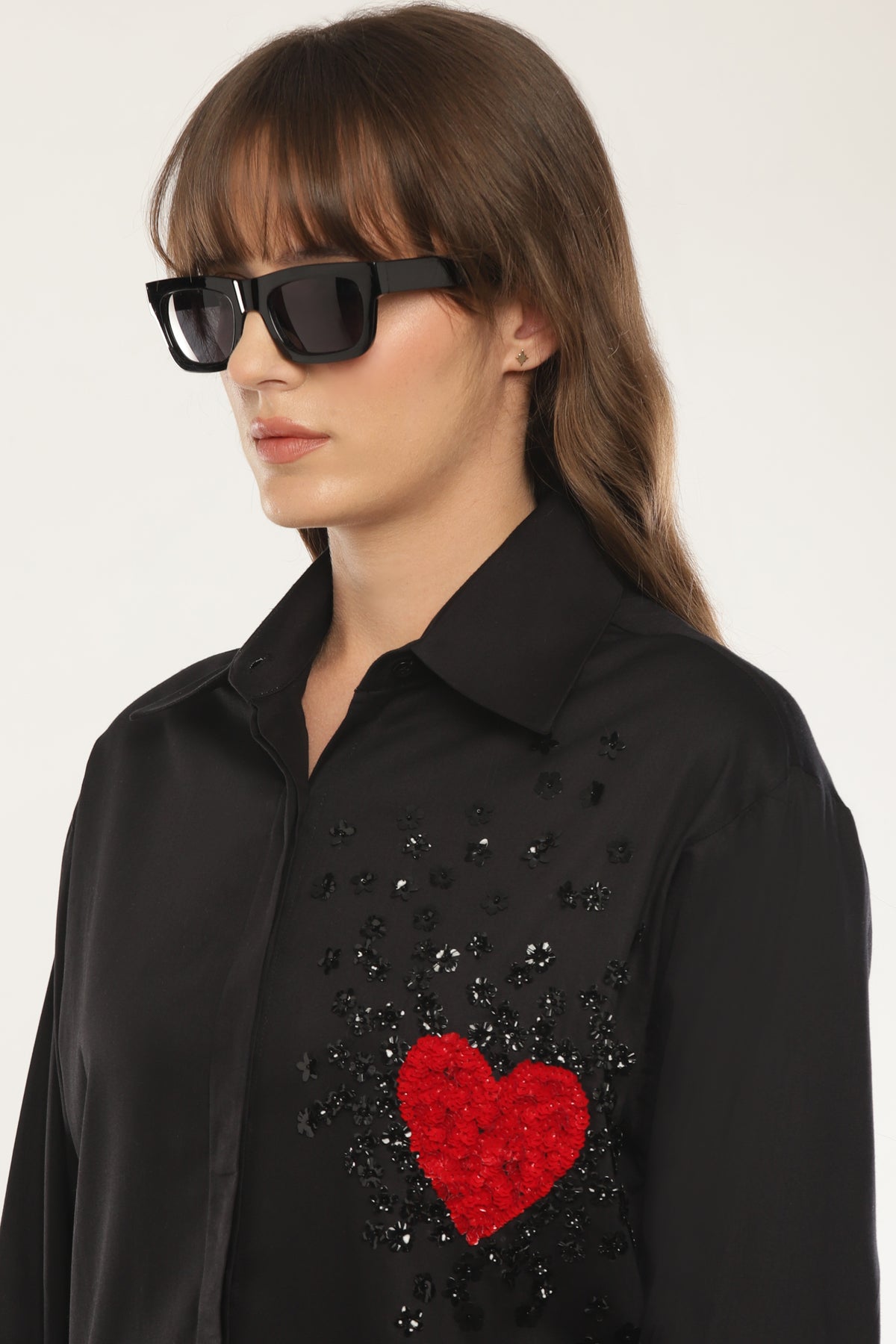 Black Heart sequined shirt