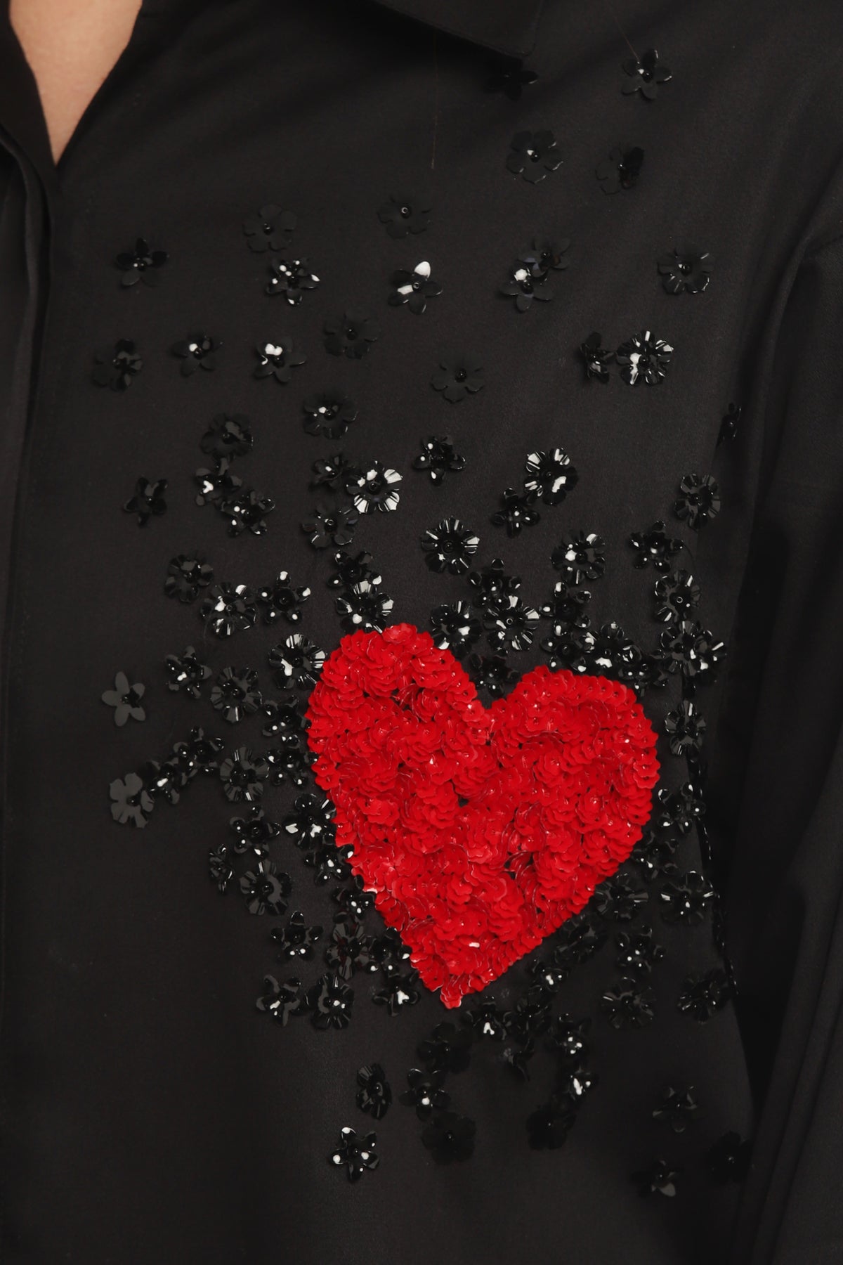 Black Heart sequined shirt