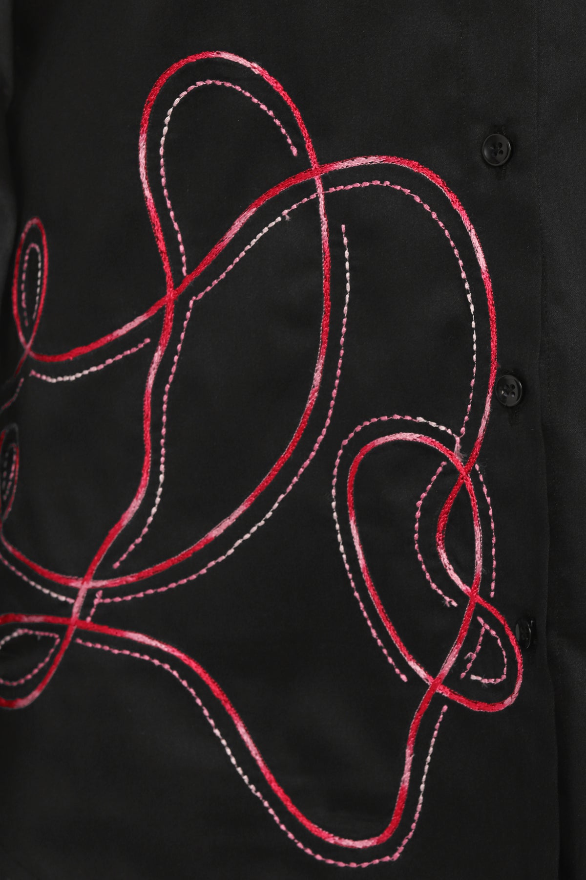 Black Abstract embroidered shirt