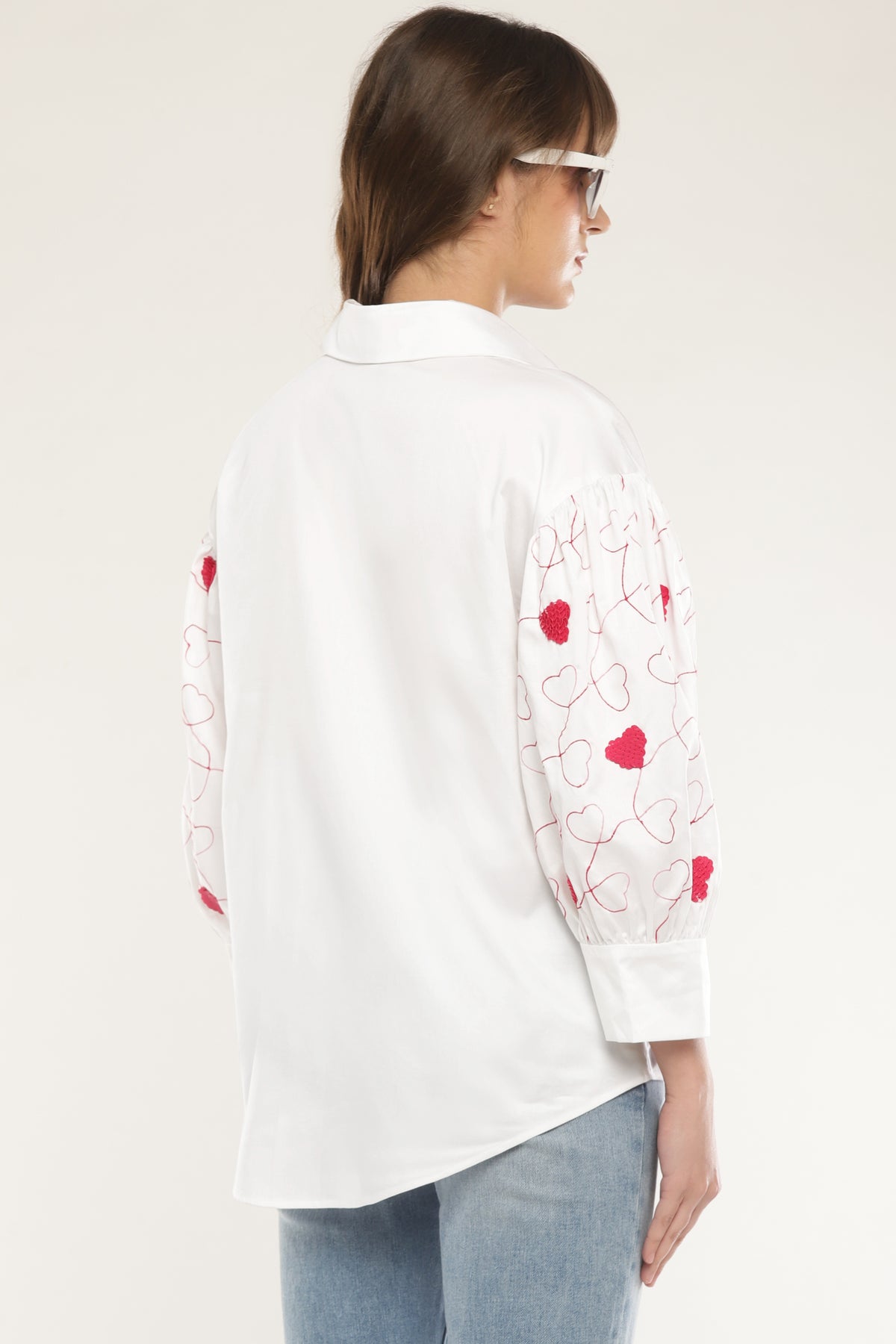 Ivory Sleeve embroidered shirt