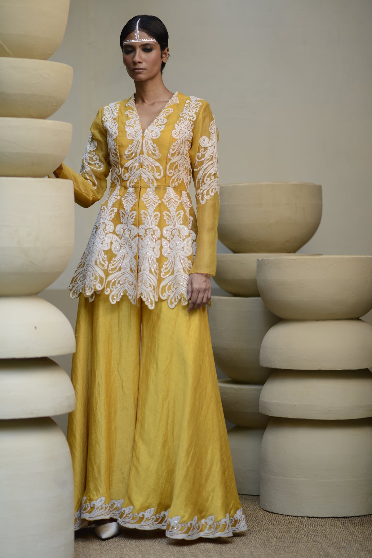 Yellow Terracotta Sharara Set