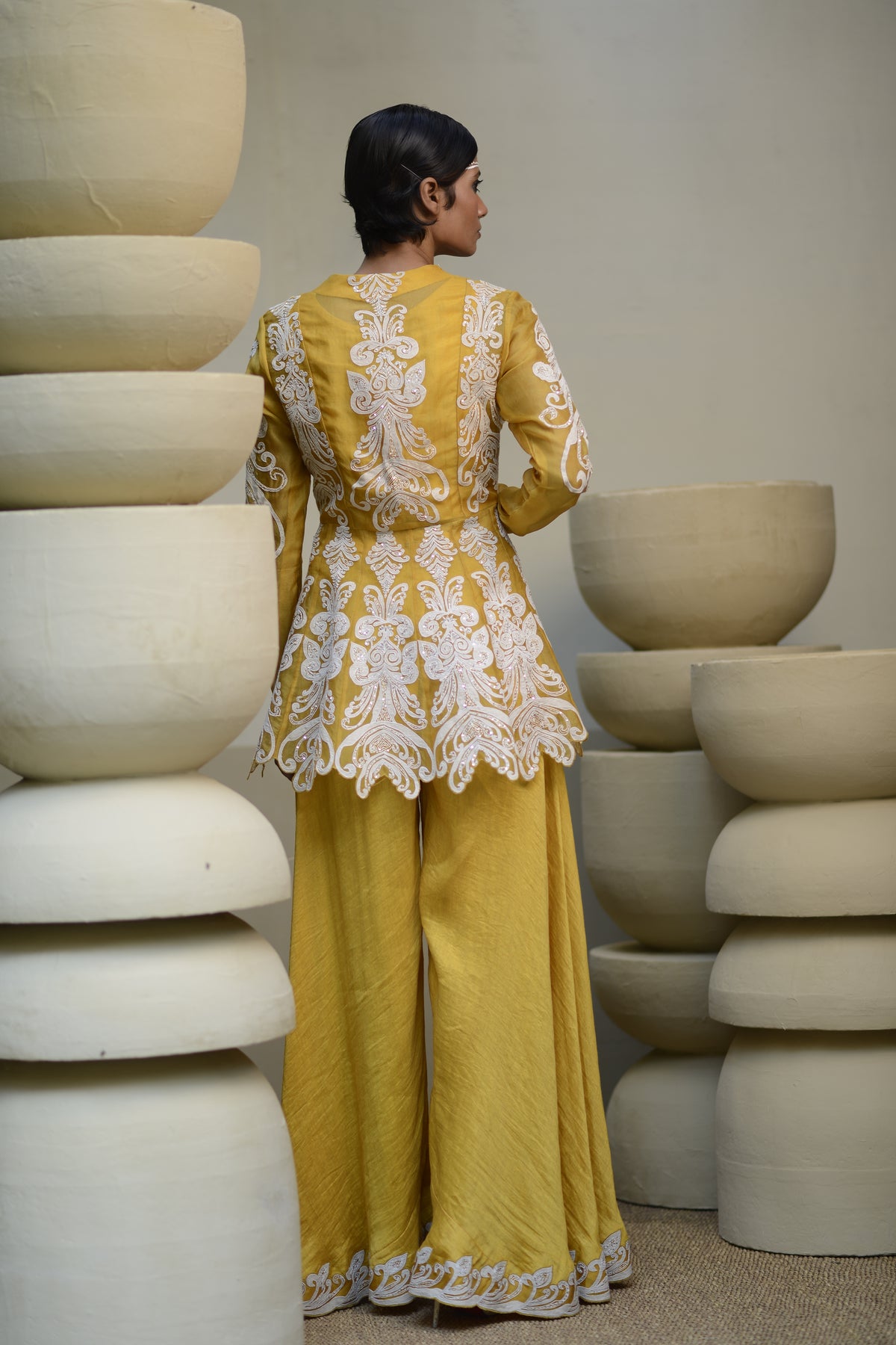 Yellow Terracotta Sharara Set