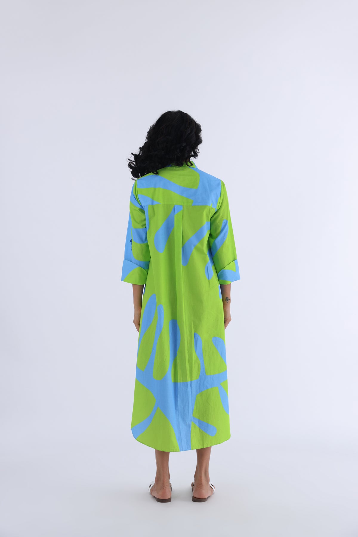 Monstera Curved Hem Long Dress