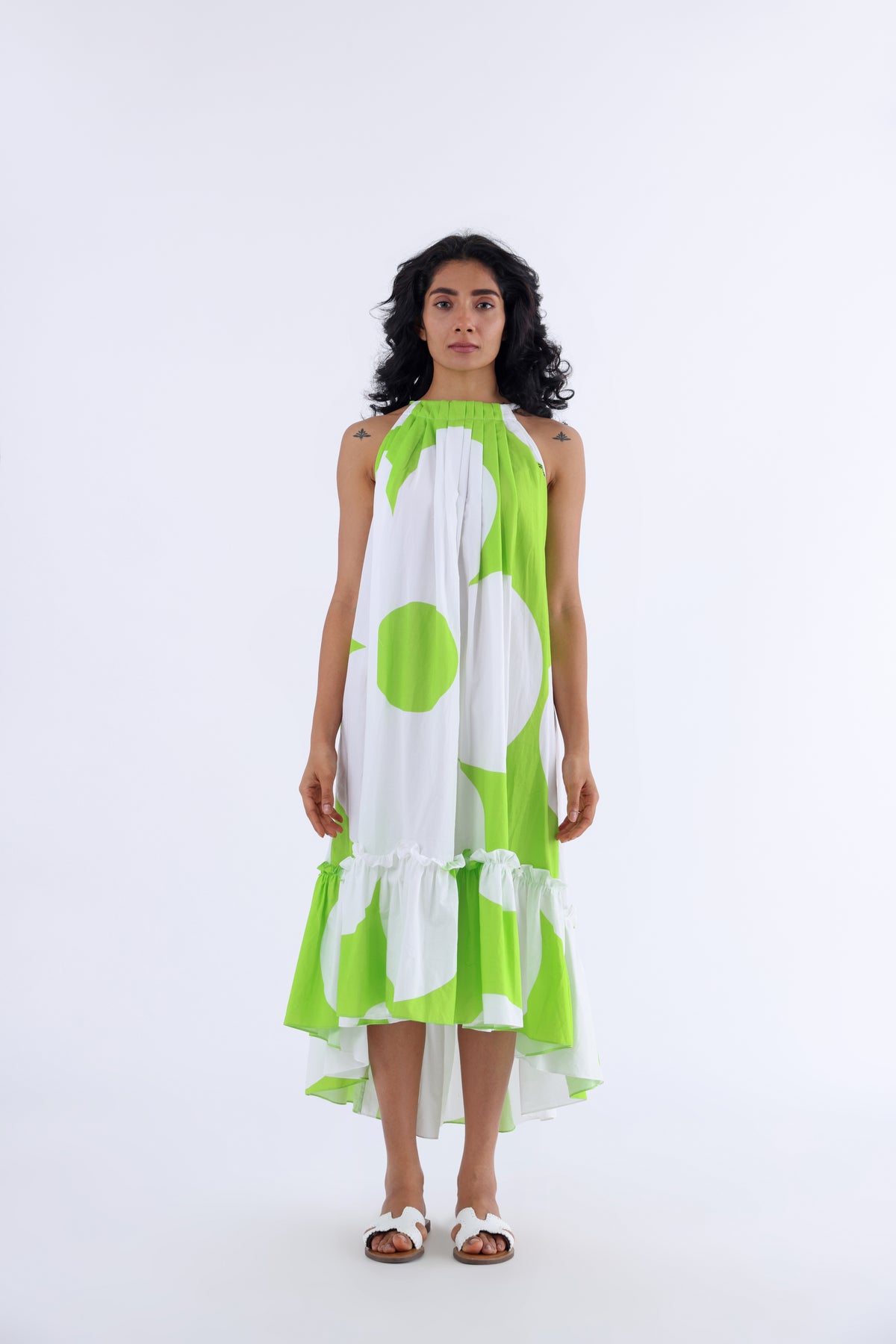 Green Petnuia Halter Dress