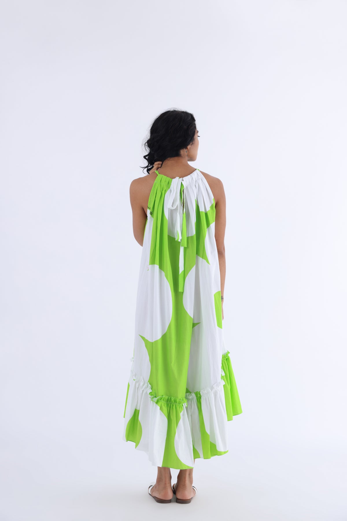 Green Petnuia Halter Dress