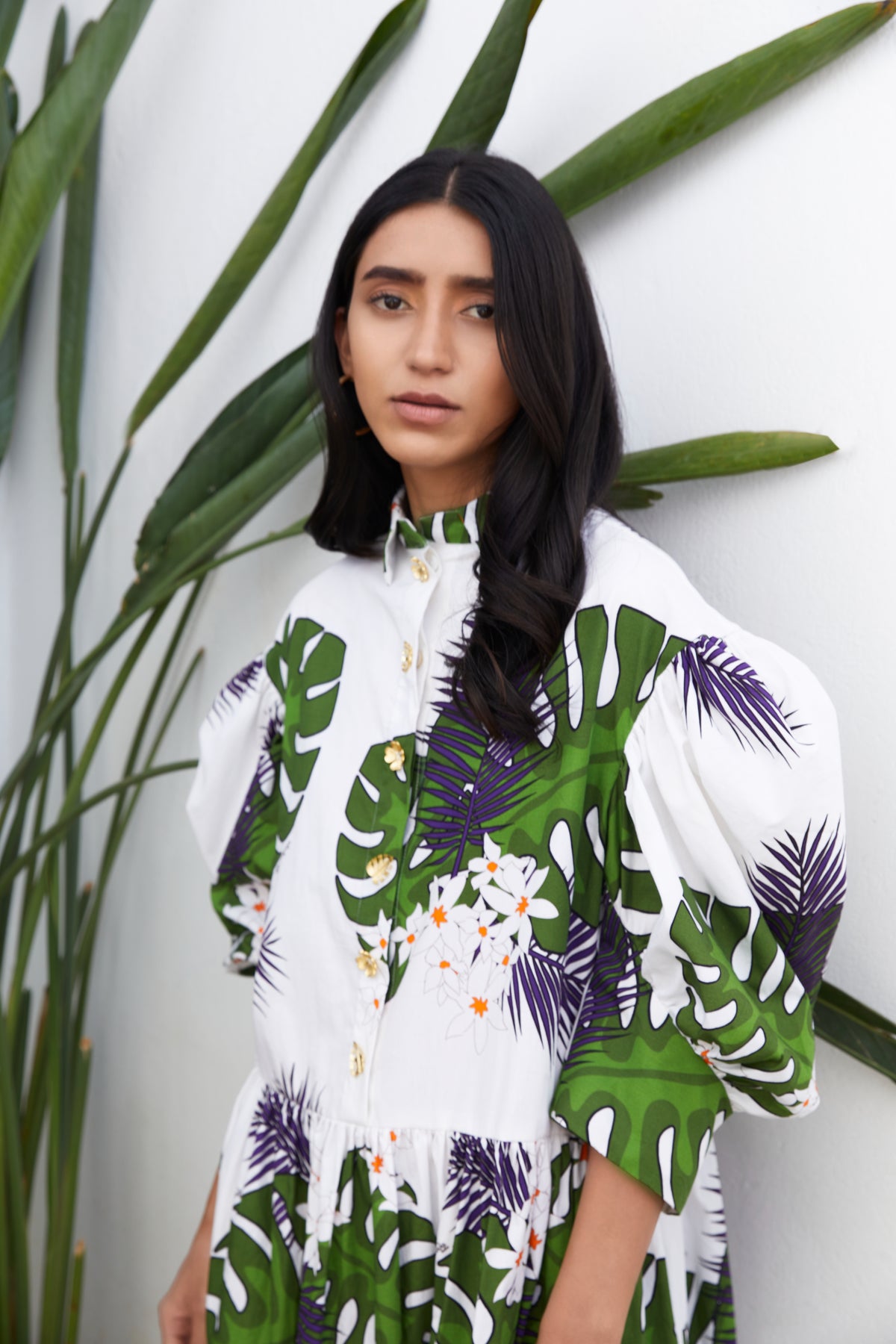 Parijat print flora laura dress