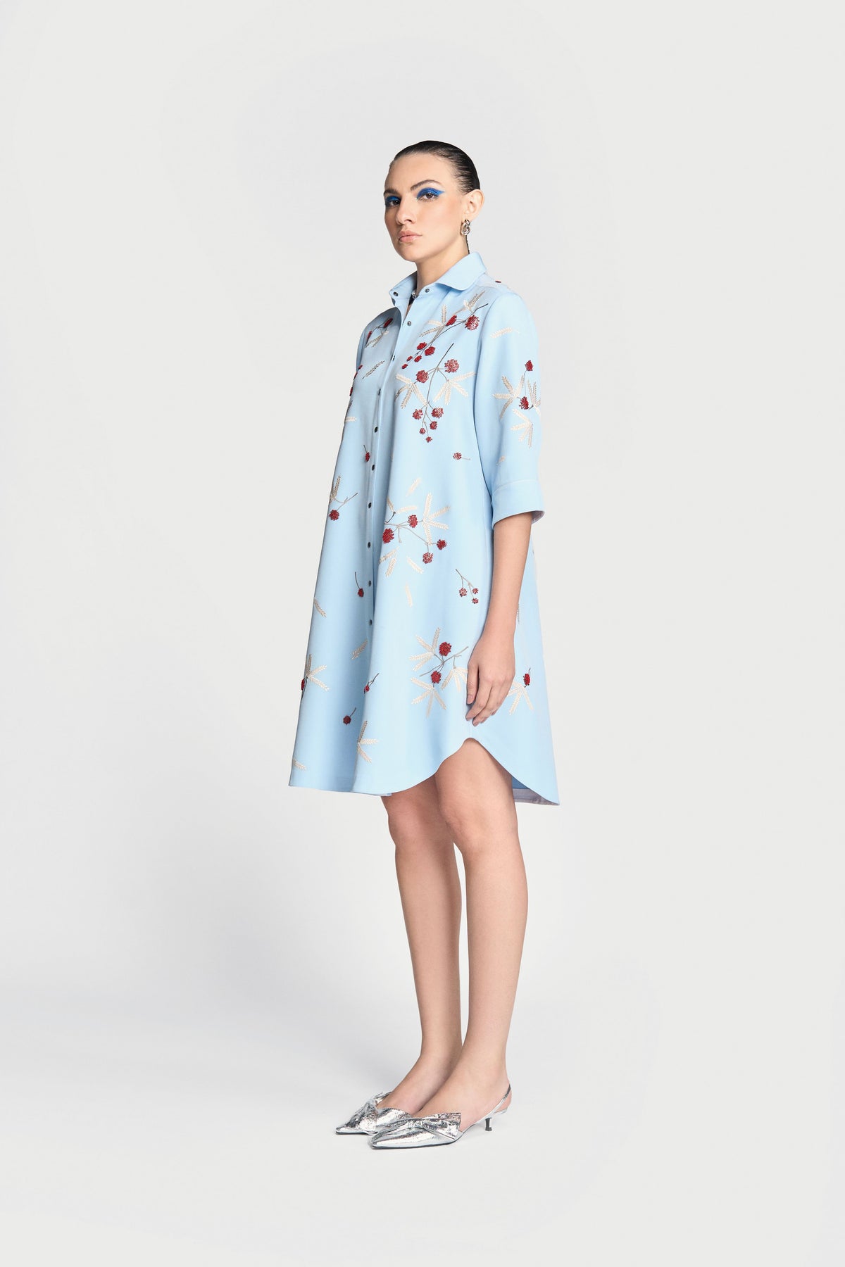 Broken Branches A-line Shirt Dress