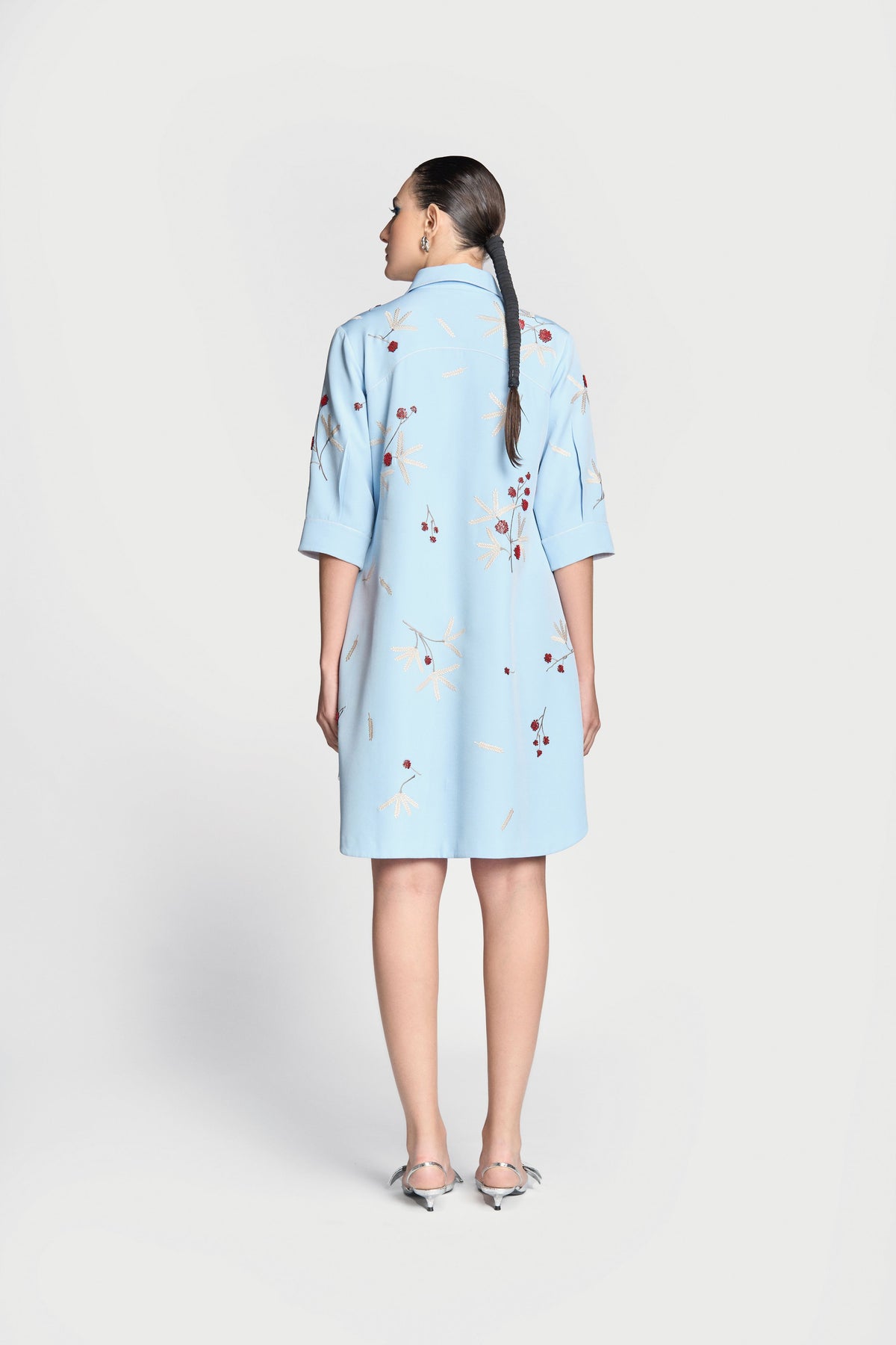 Broken Branches A-line Shirt Dress