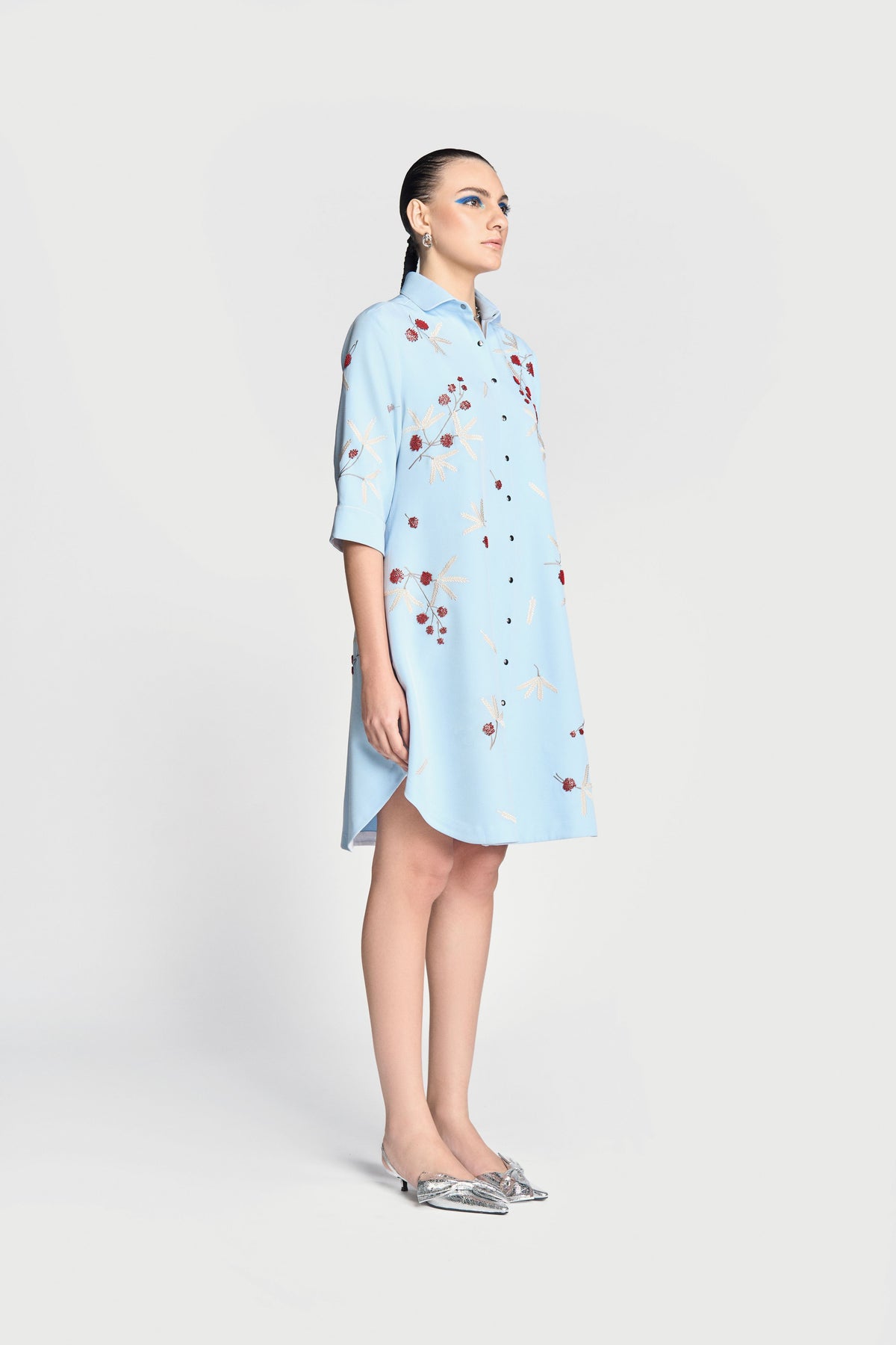 Broken Branches A-line Shirt Dress