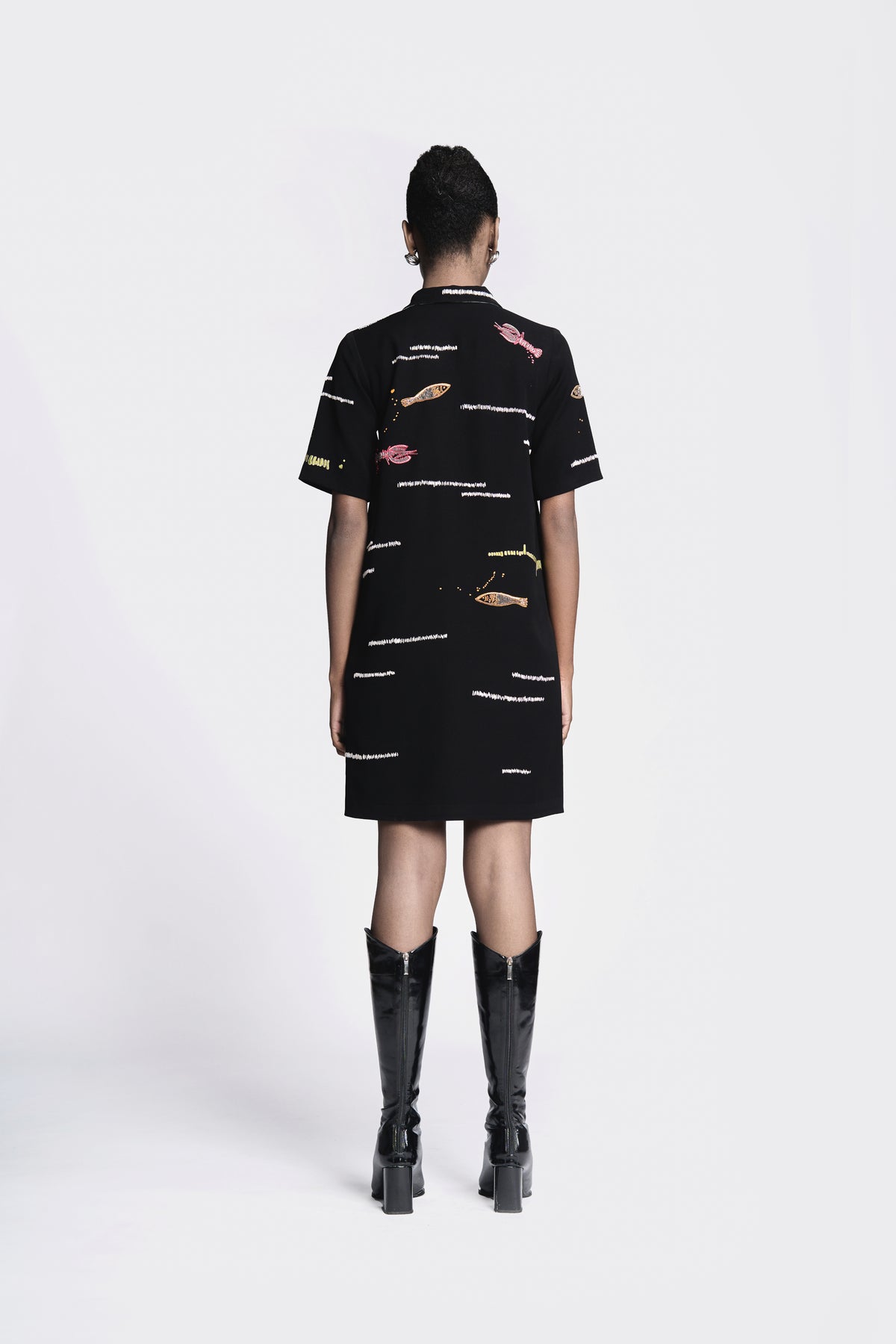 Fish And Prawn Shift Dress