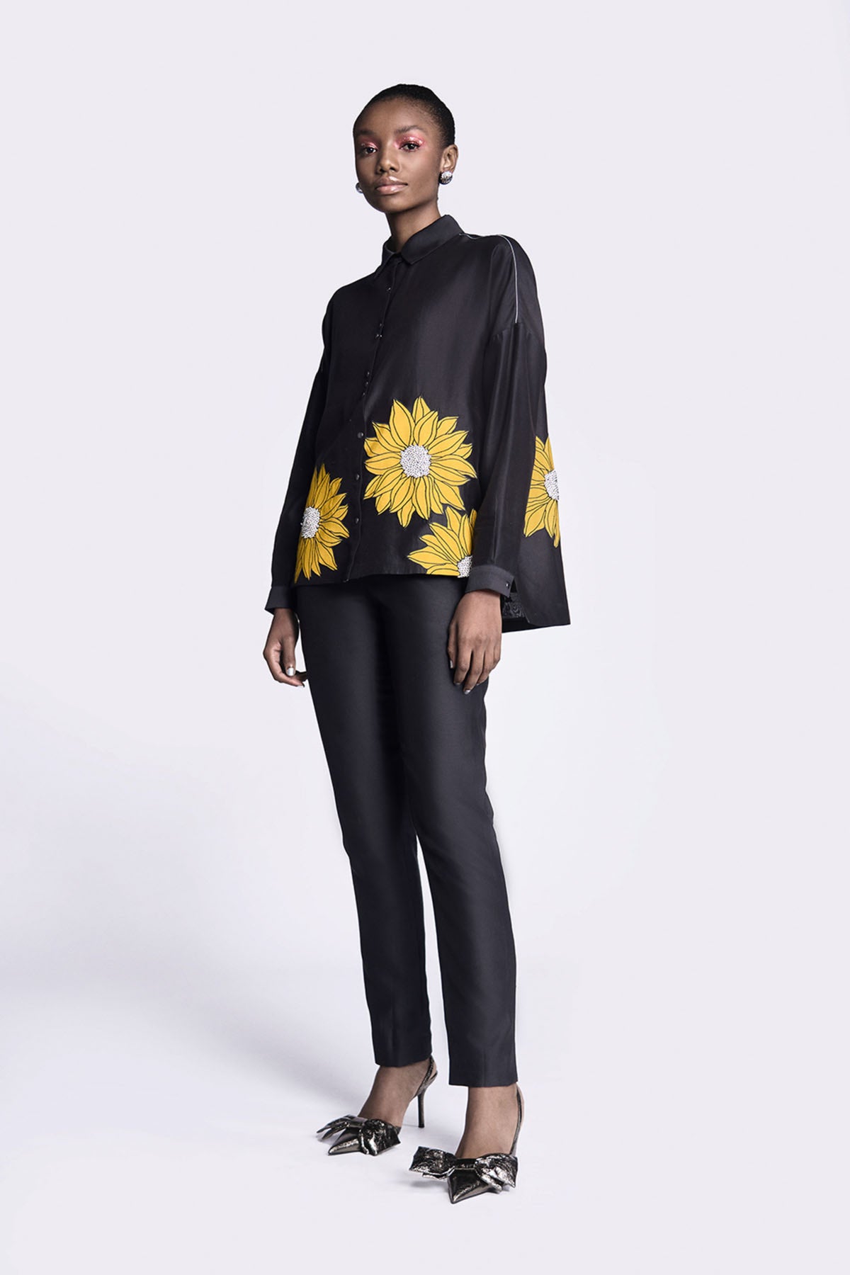 Sunflower Applique Boxy Shirt