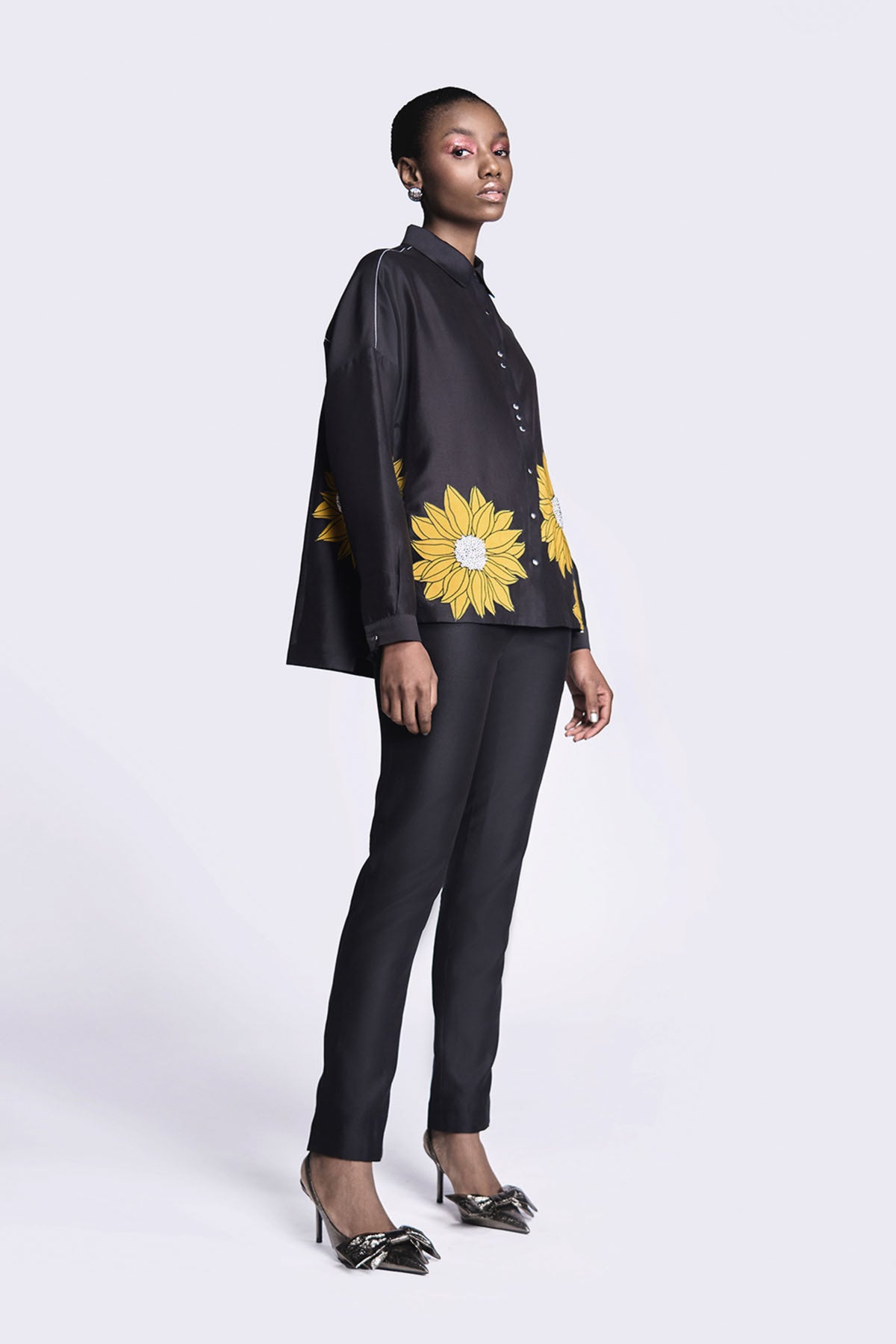 Sunflower Applique Boxy Shirt