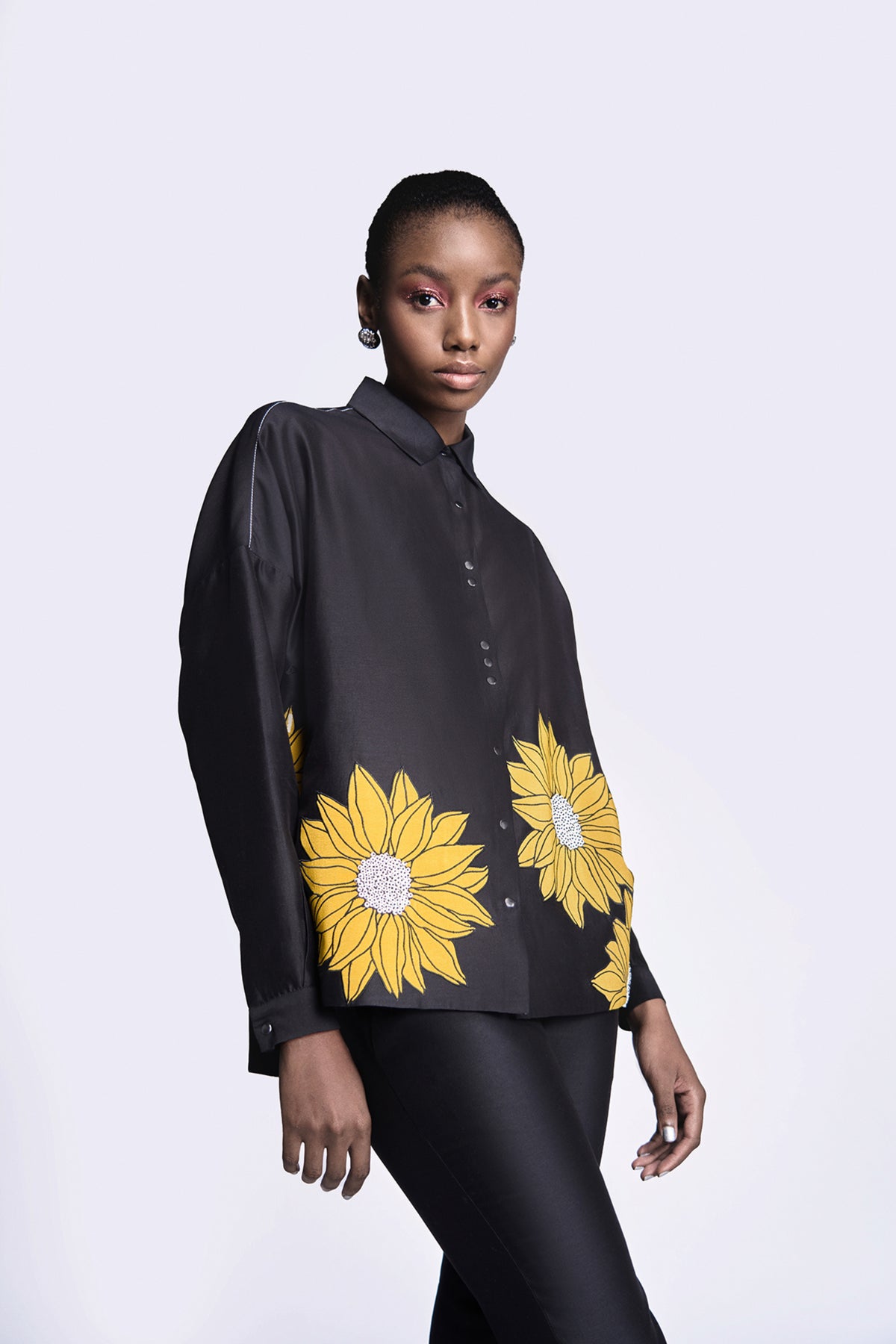 Sunflower Applique Boxy Shirt