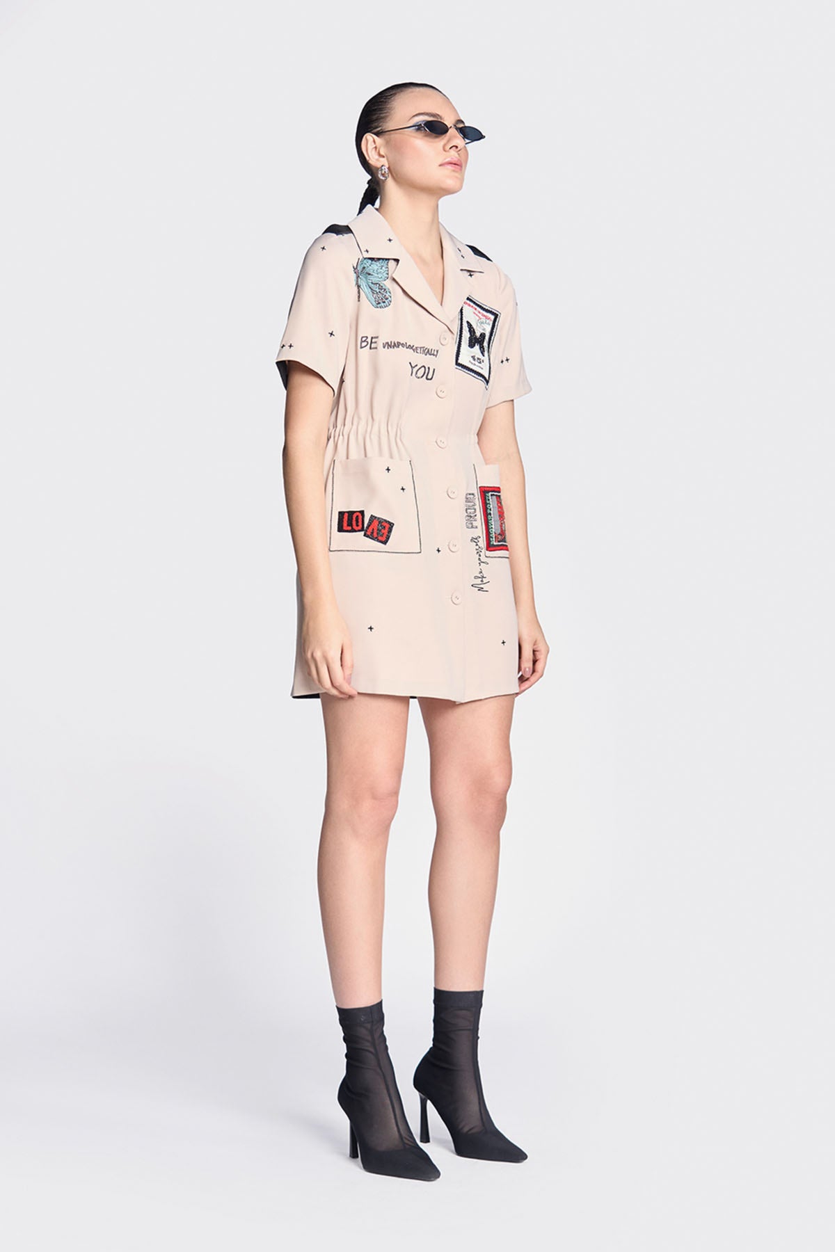 Butterfly Stamp Summer Coat Dress