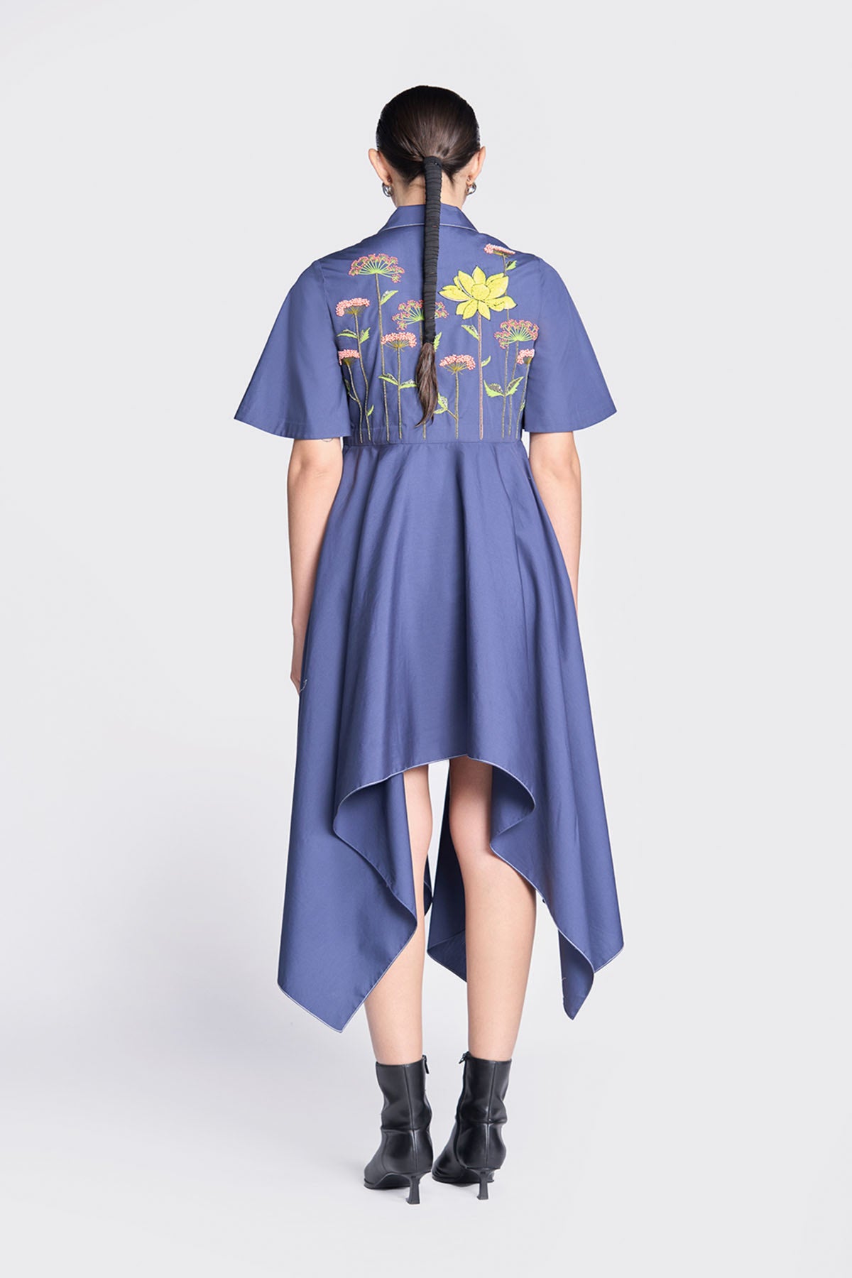 Colourful Lotus Asymmetric Dress