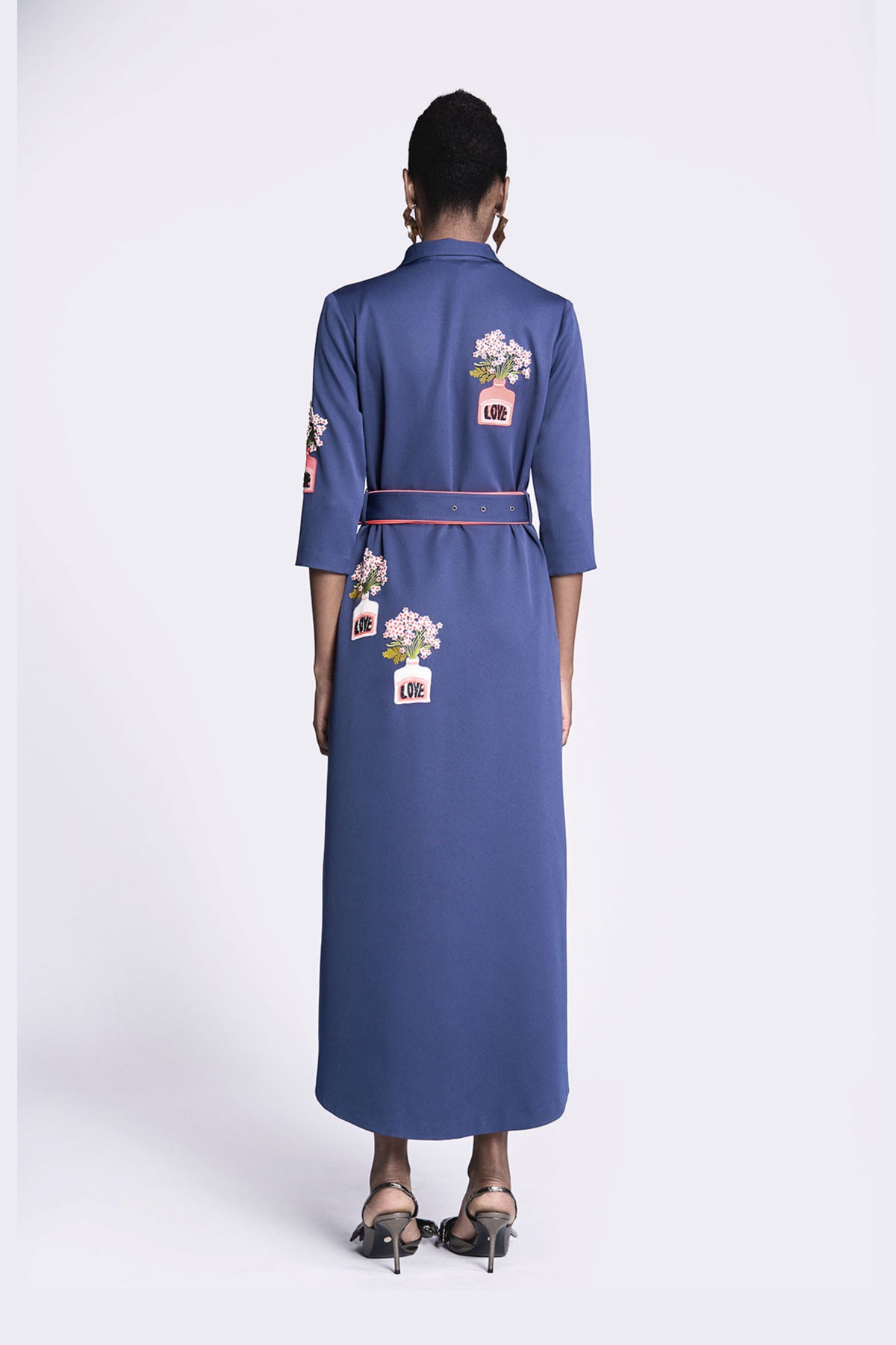 Inkpot Long Shirt Dress With Belt