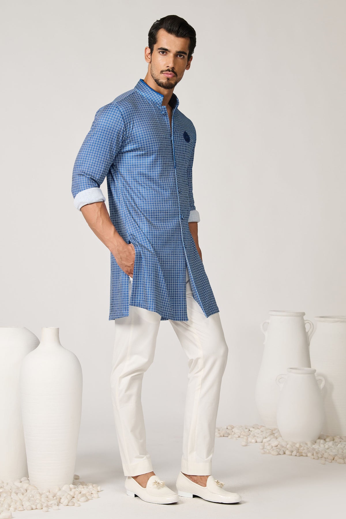 Printed Crepe Jersey Kurta