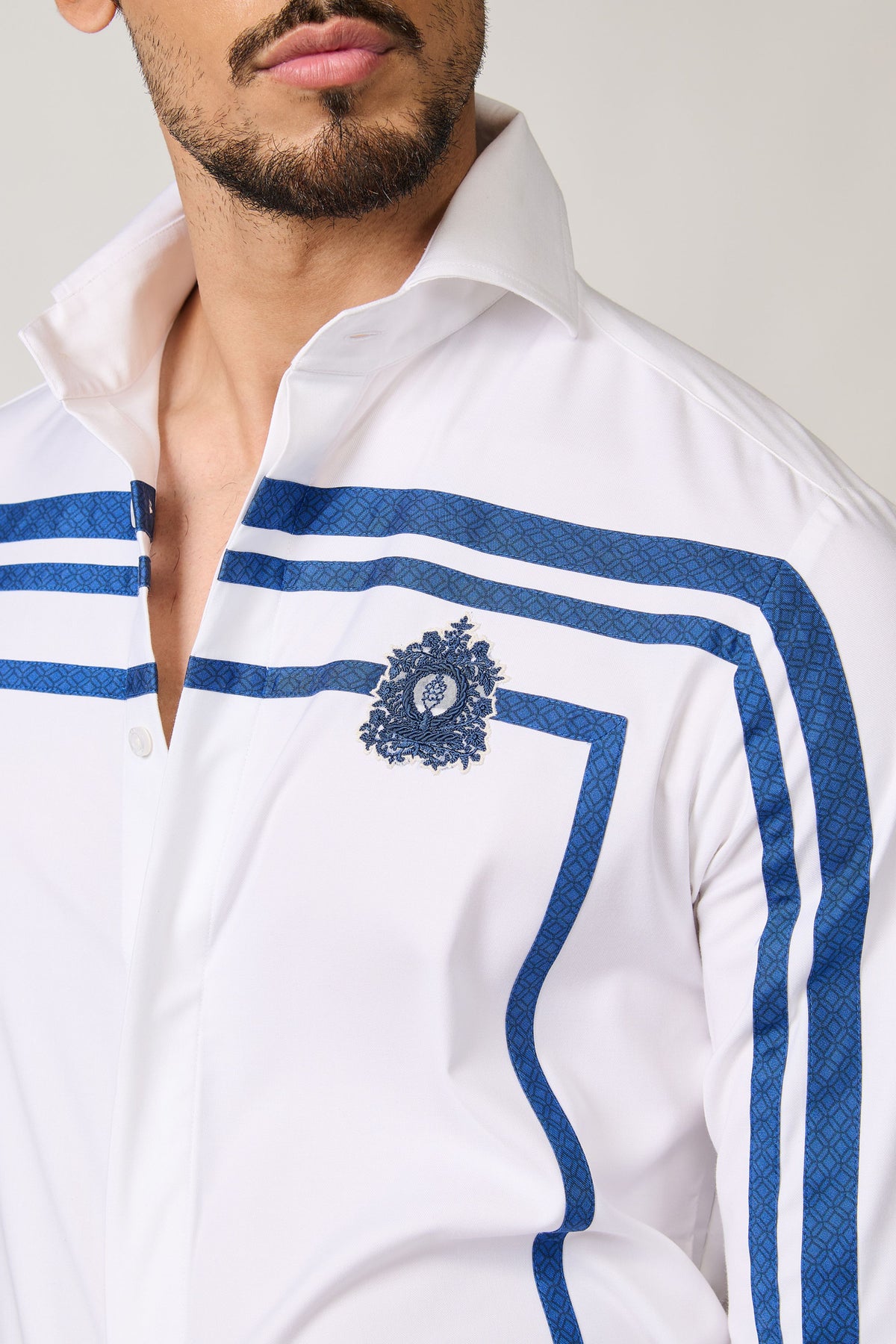 Stripe Embroidered Shirt