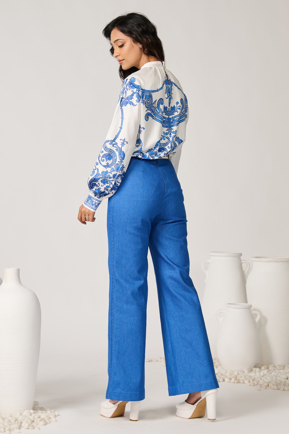 Azulejo Printed Crepe Top