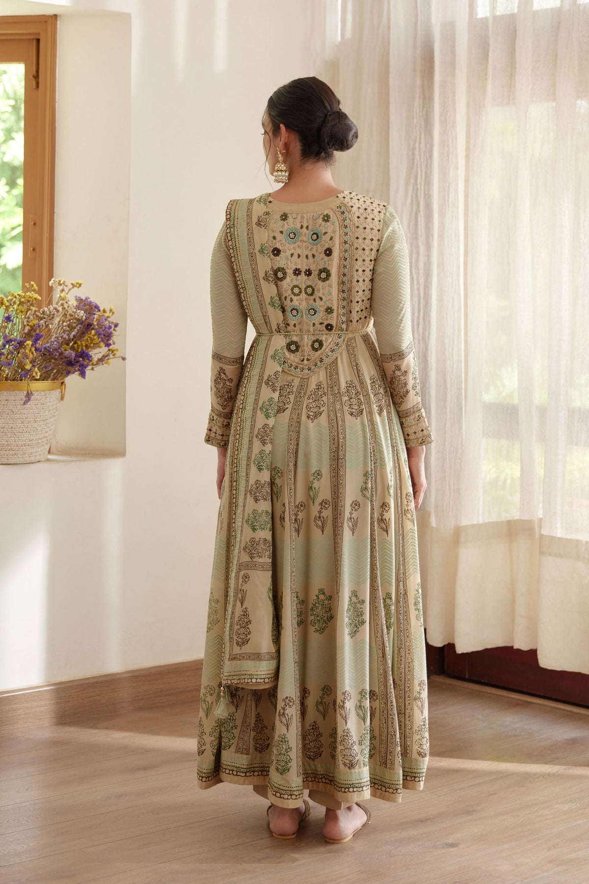 Hand Block Printed Anarkali Set