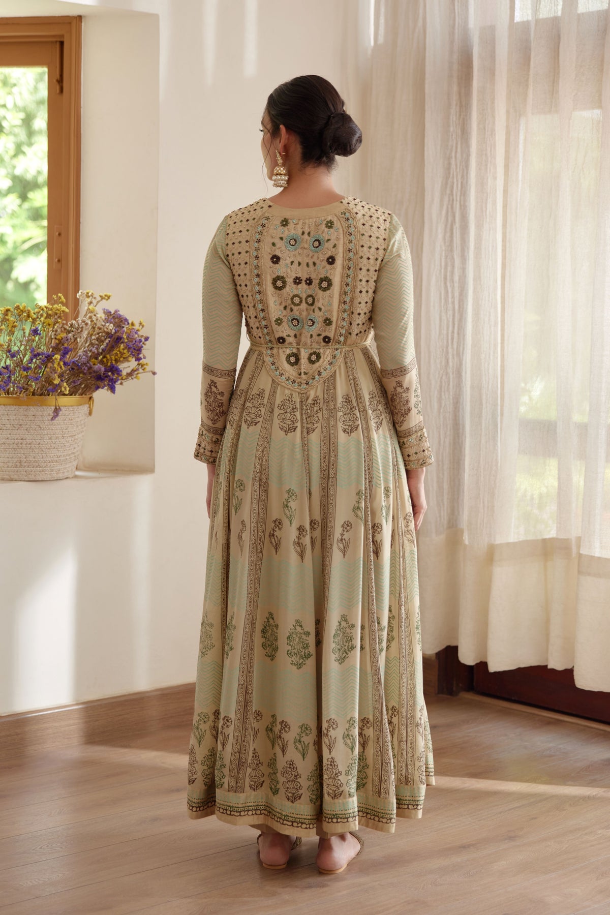 Hand Block Printed Anarkali Set