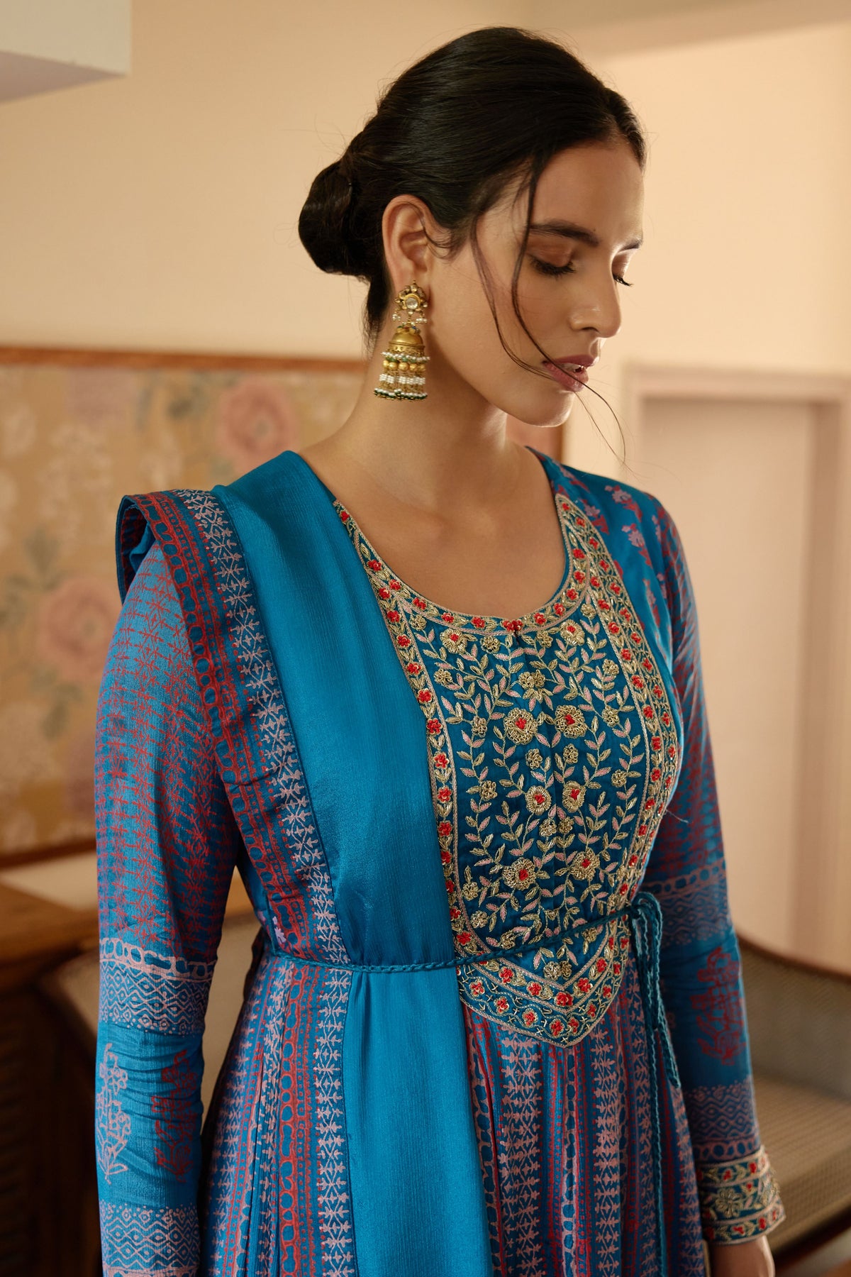 Royal Blue Anarkali Set