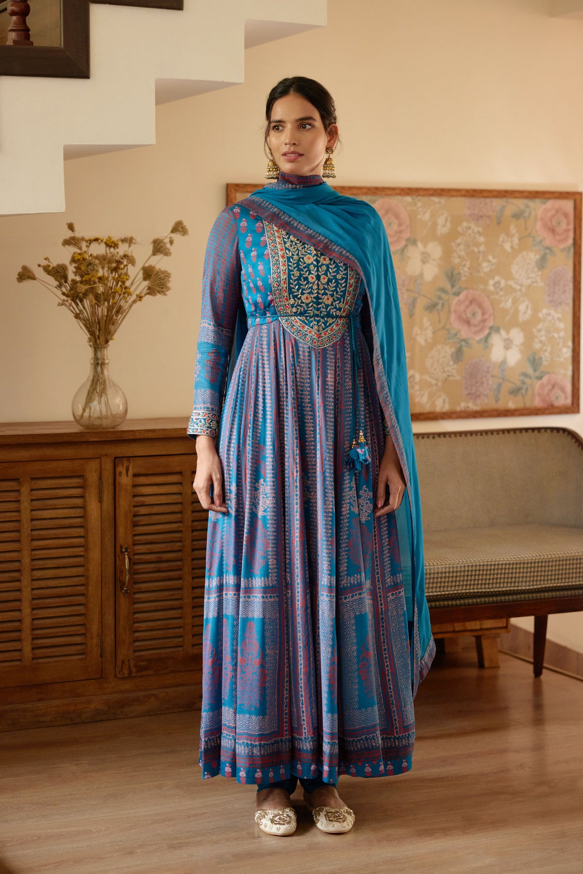 Royal Blue Anarkali Set