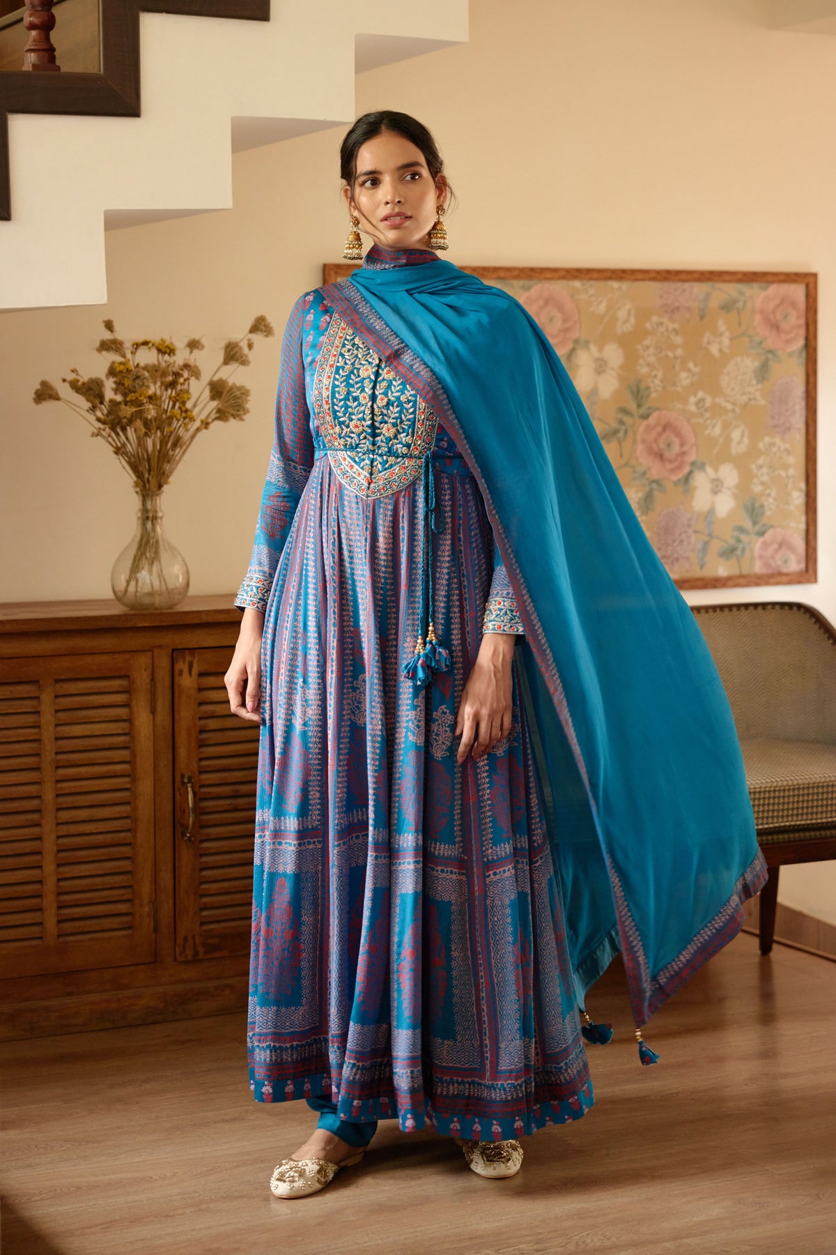 Royal Blue Anarkali Set