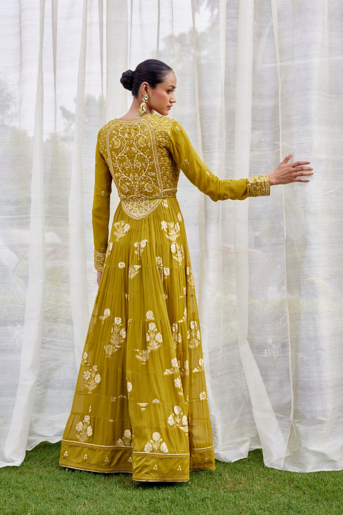 Mehendi Green Anarkali Set