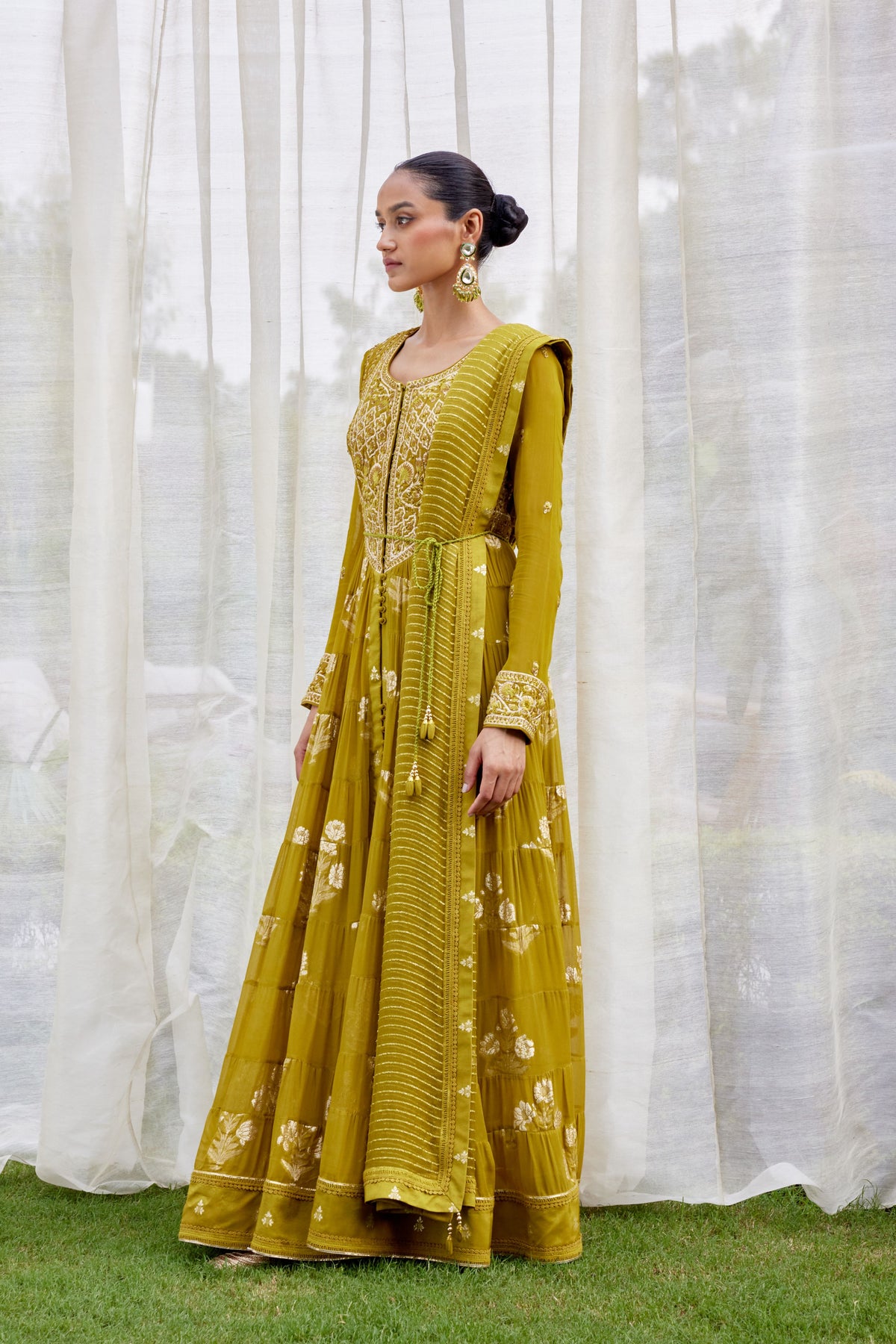 Mehendi Green Anarkali Set