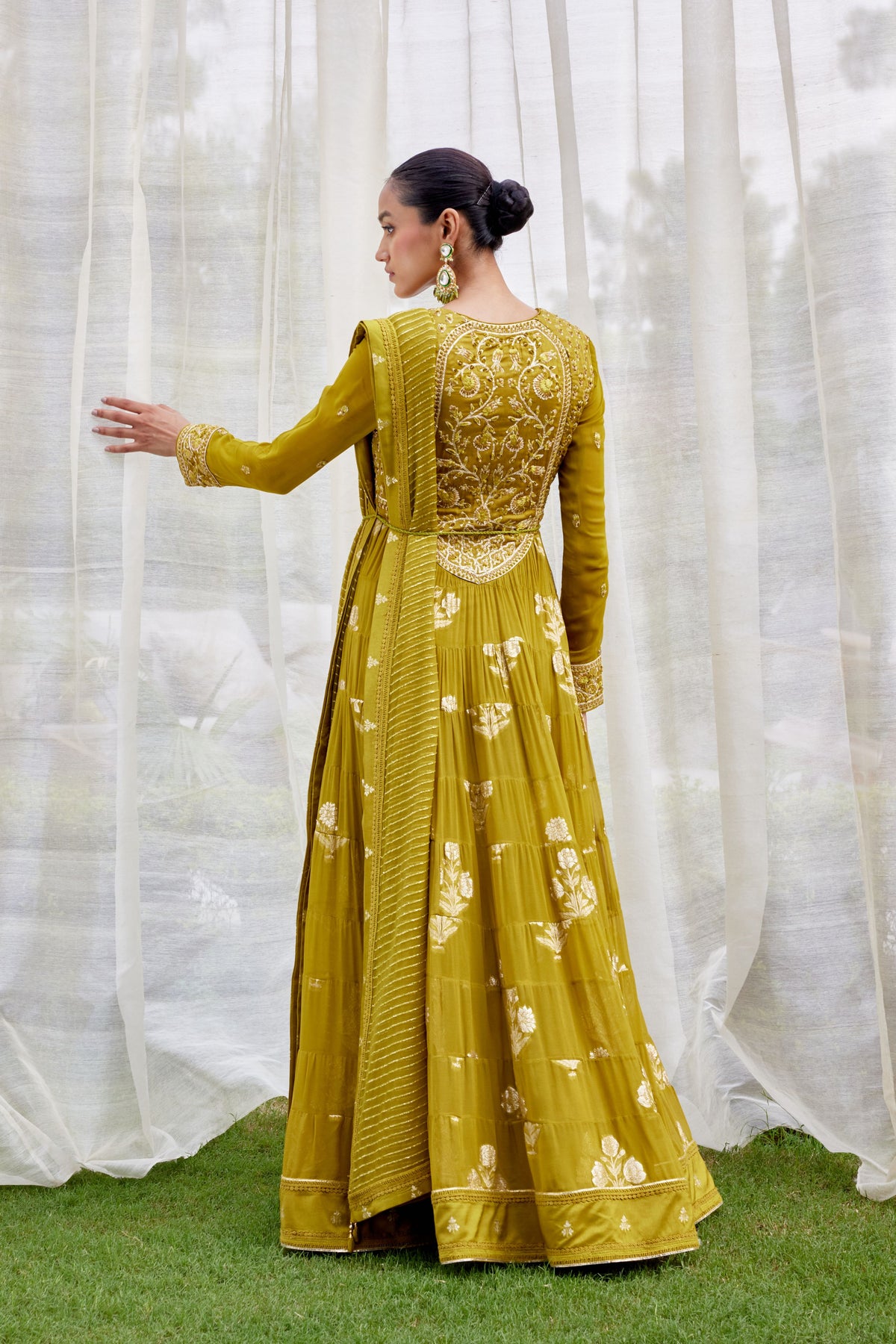 Mehendi Green Anarkali Set