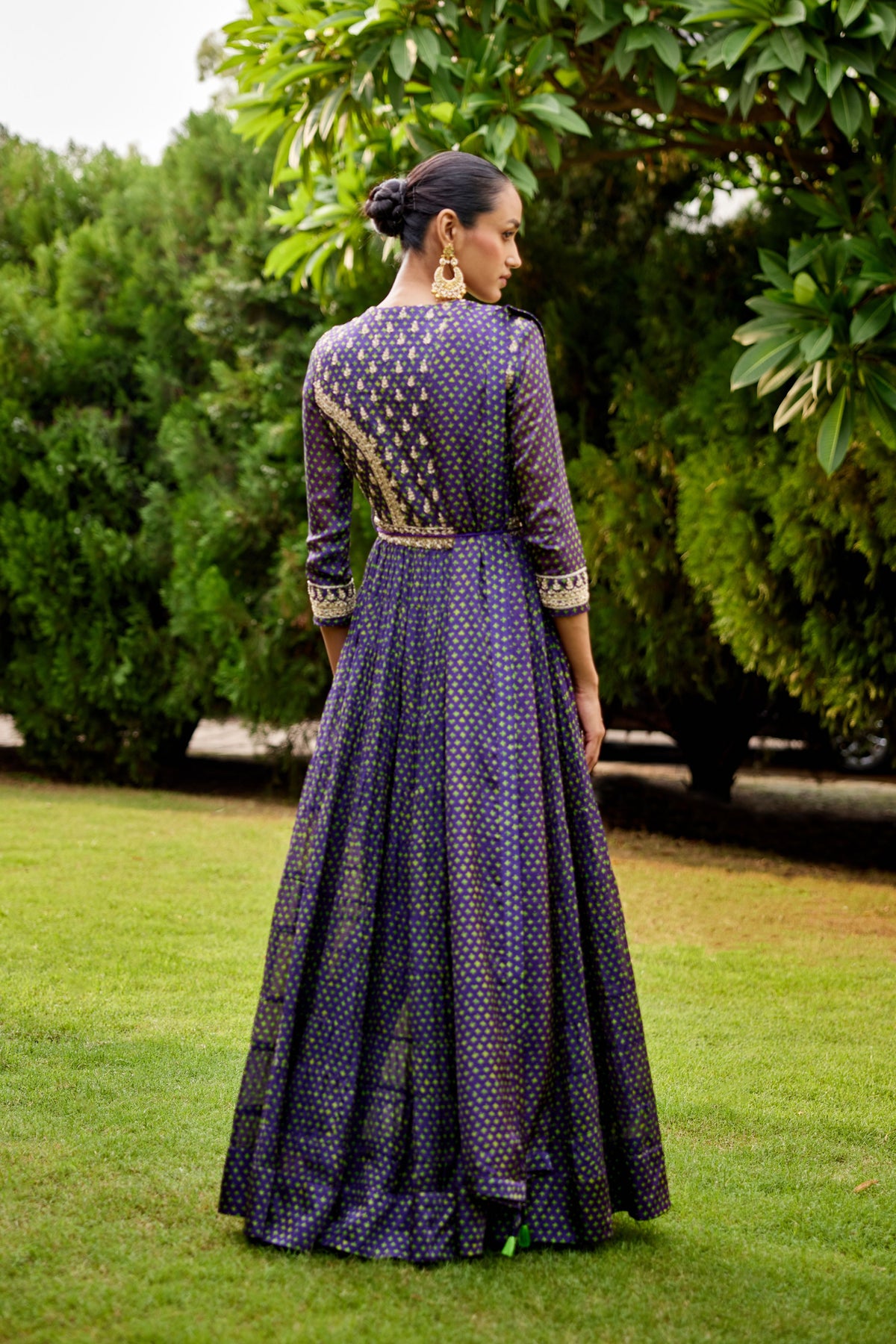 Purple Green Anarkali Set