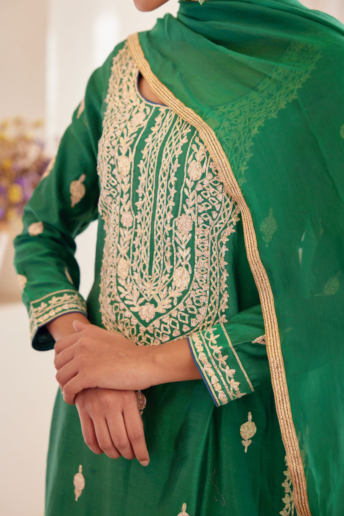 Bottle Green Kurta Set