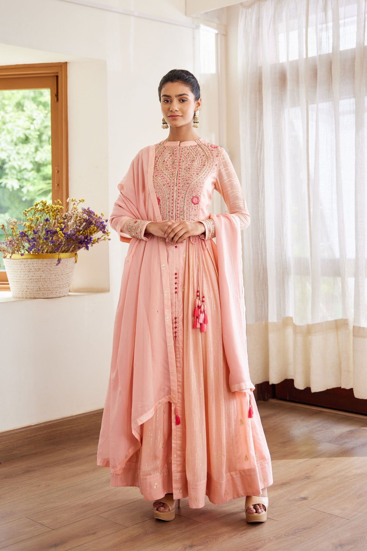 Light Pink Anarkali Set