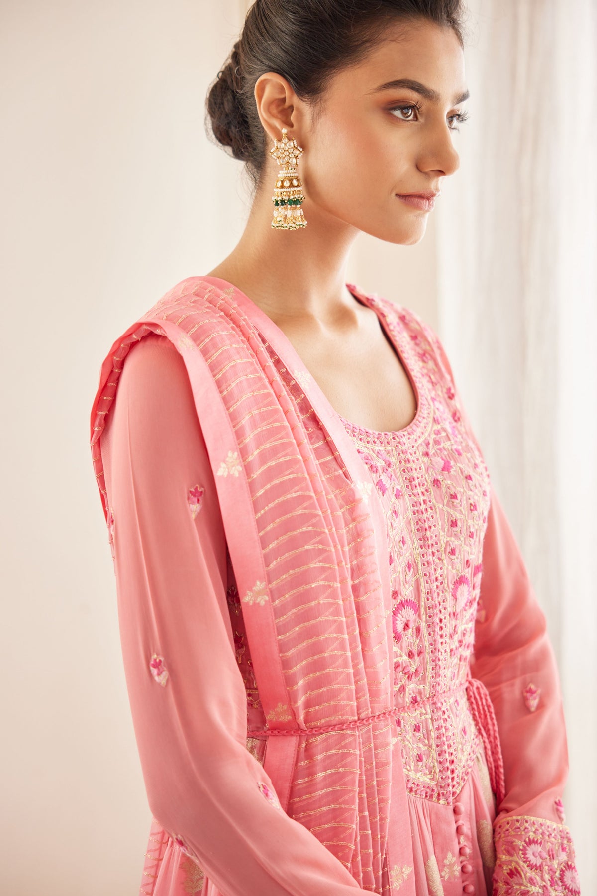 Rosepink Anarkali Set